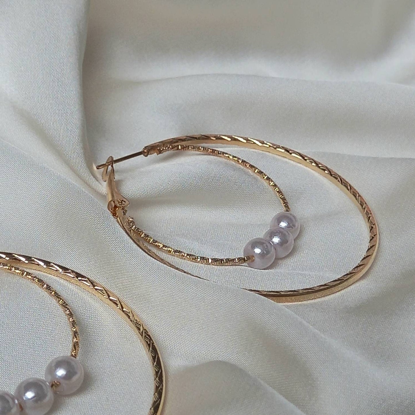 Faux Pearl Hoop Earrings - Pearl Jewellery, Pearl Earrings, Gold Bead Earrings, Hoop Earrings In The UK, Cute Earrings, Pearl Jewellery