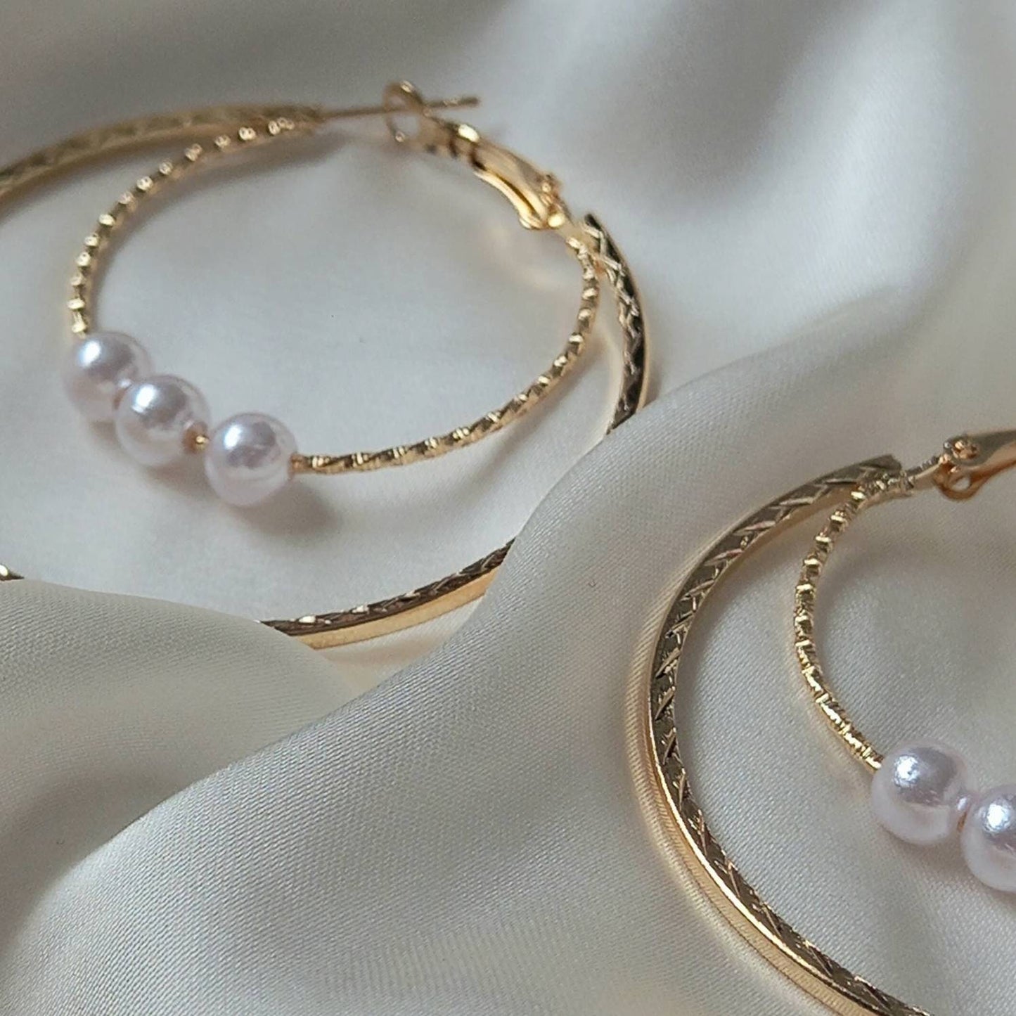 Faux Pearl Hoop Earrings - Pearl Jewellery, Pearl Earrings, Gold Bead Earrings, Hoop Earrings In The UK, Cute Earrings, Pearl Jewellery