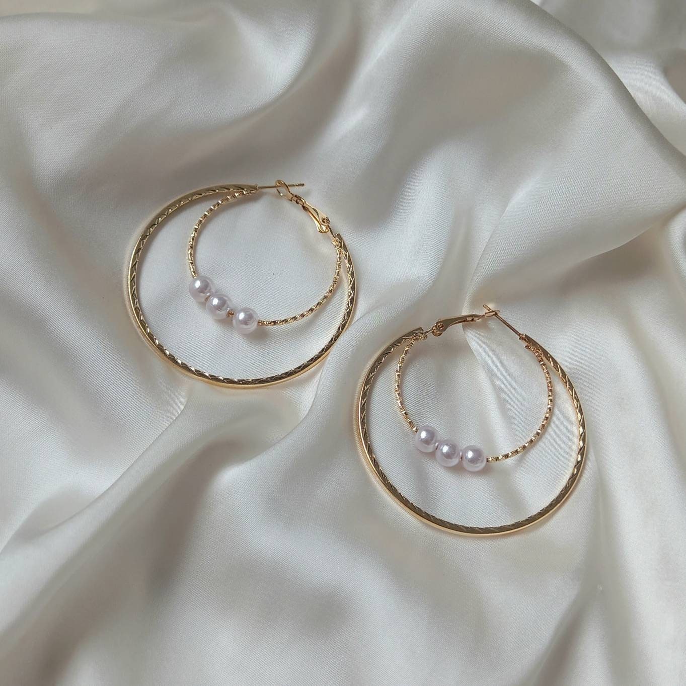 Faux Pearl Hoop Earrings - Pearl Jewellery, Pearl Earrings, Gold Bead Earrings, Hoop Earrings In The UK, Cute Earrings, Pearl Jewellery