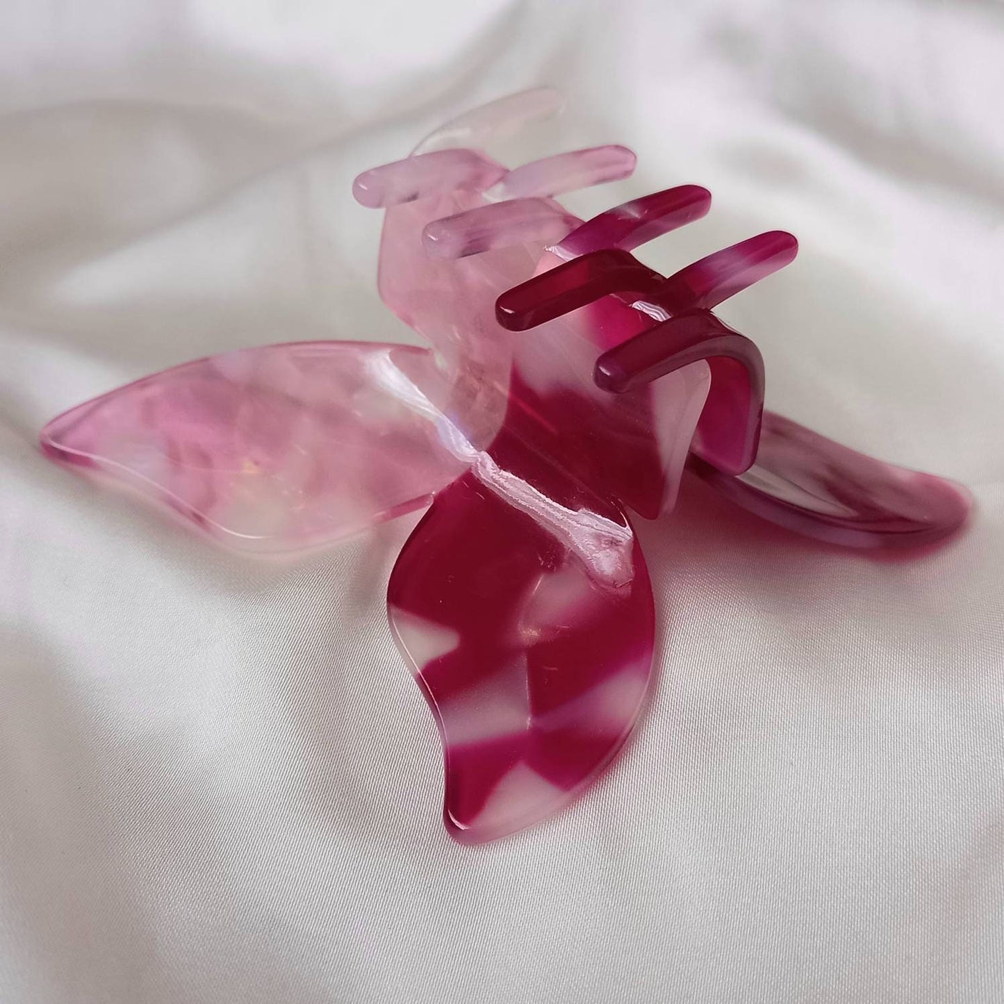 Large Butterfly Hair Clamp- Hair Clip, Pink Hair Accessories, Pink Hair Claw, Funky Hair Clip, Pink Hair Clips In The UK, Butterflies