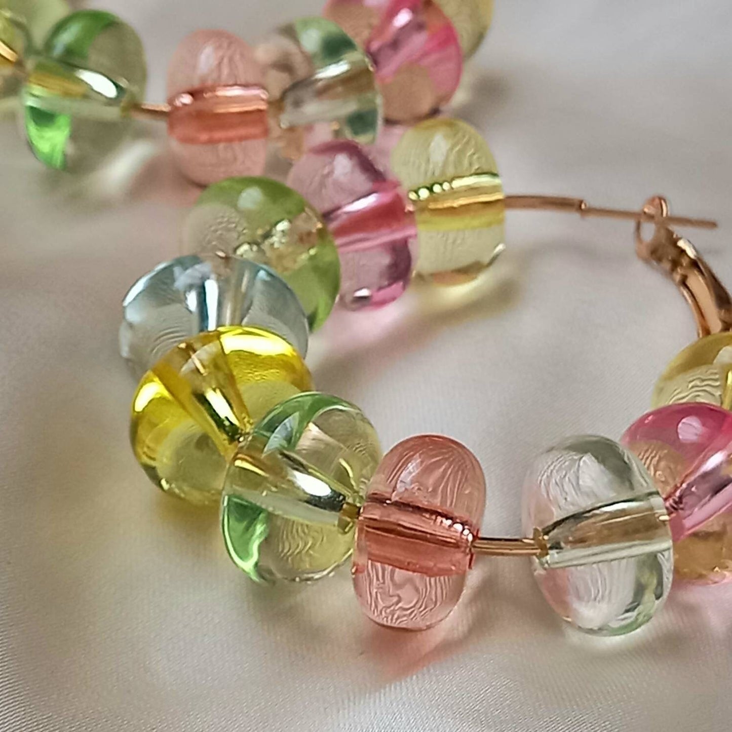 Chunky Bead Hoop Earrings - Chunky Earrings, Chunky Hoops, Bead Earrings, Cute Earrings, Gold Earrings In The UK, Gold Jewellery In The UK