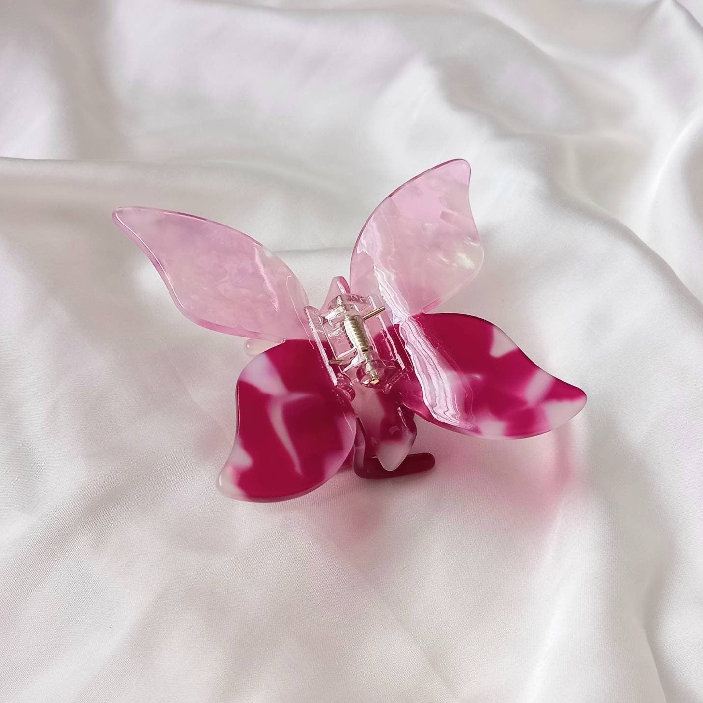 Large Butterfly Hair Clamp- Hair Clip, Pink Hair Accessories, Pink Hair Claw, Funky Hair Clip, Pink Hair Clips In The UK, Butterflies