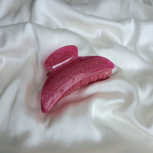 Pink Glitter Hair Clamp- Hair Clip, Pink Hair Accessories, Pink Hair Claw, Minimalistic Hair Clips, Funky Hair Clip, Hair Clips In The UK