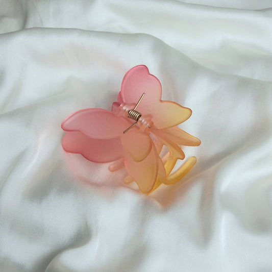 Butterfly Hair Clamp- Hair Clip, Pink Hair Accessories, Pink Hair Claw, Orange Funky Hair Clip, Orange Hair Clips In The UK, Butterflies
