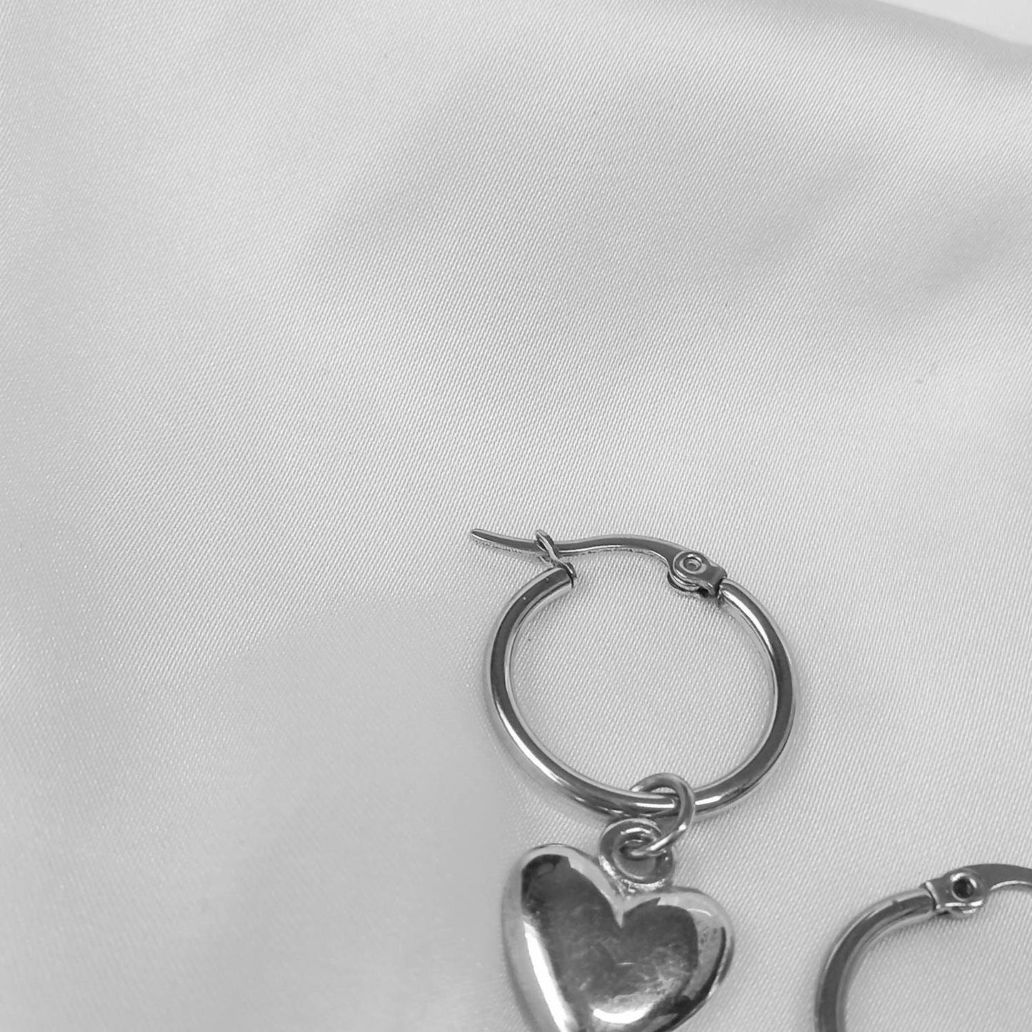 Silver Heart Hoop Earrings - Lightweight Hoop Earrings, Heart Earrings, Hoop Earrings, Cute Earrings, Silver Earrings, Silver Jewellery