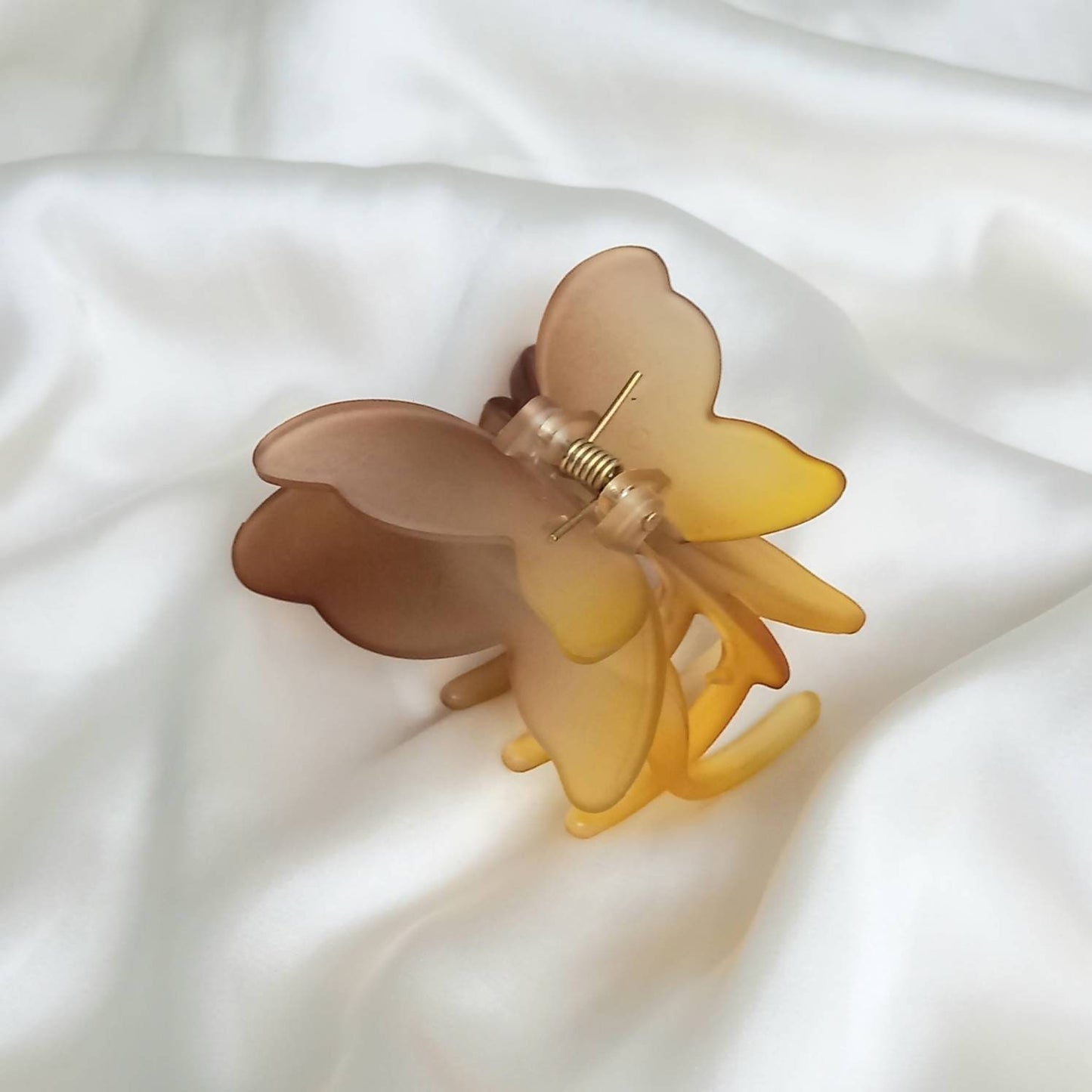 Butterfly Hair Clamp- Hair Clip, Orange Hair Accessories, Brown Hair Claw, Orange Funky Hair Clip, Brown Hair Clips In The UK, Butterflies