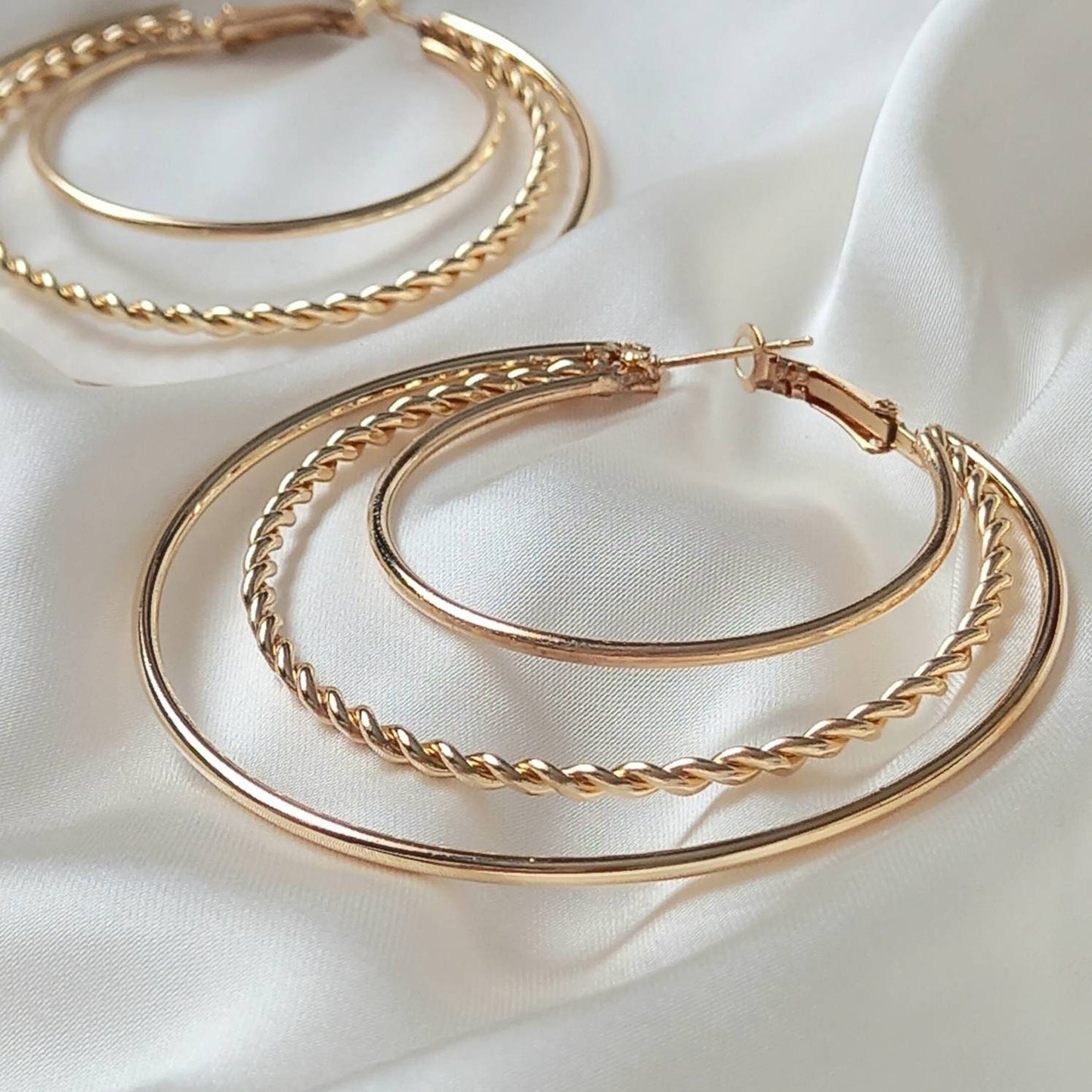 Gold Hoop Earrings - Gold Earrings,Gold Hoop Earrings In The UK,Gold Jewellery In The UK,Large Hoop Earrings,Large Hoops In The UK
