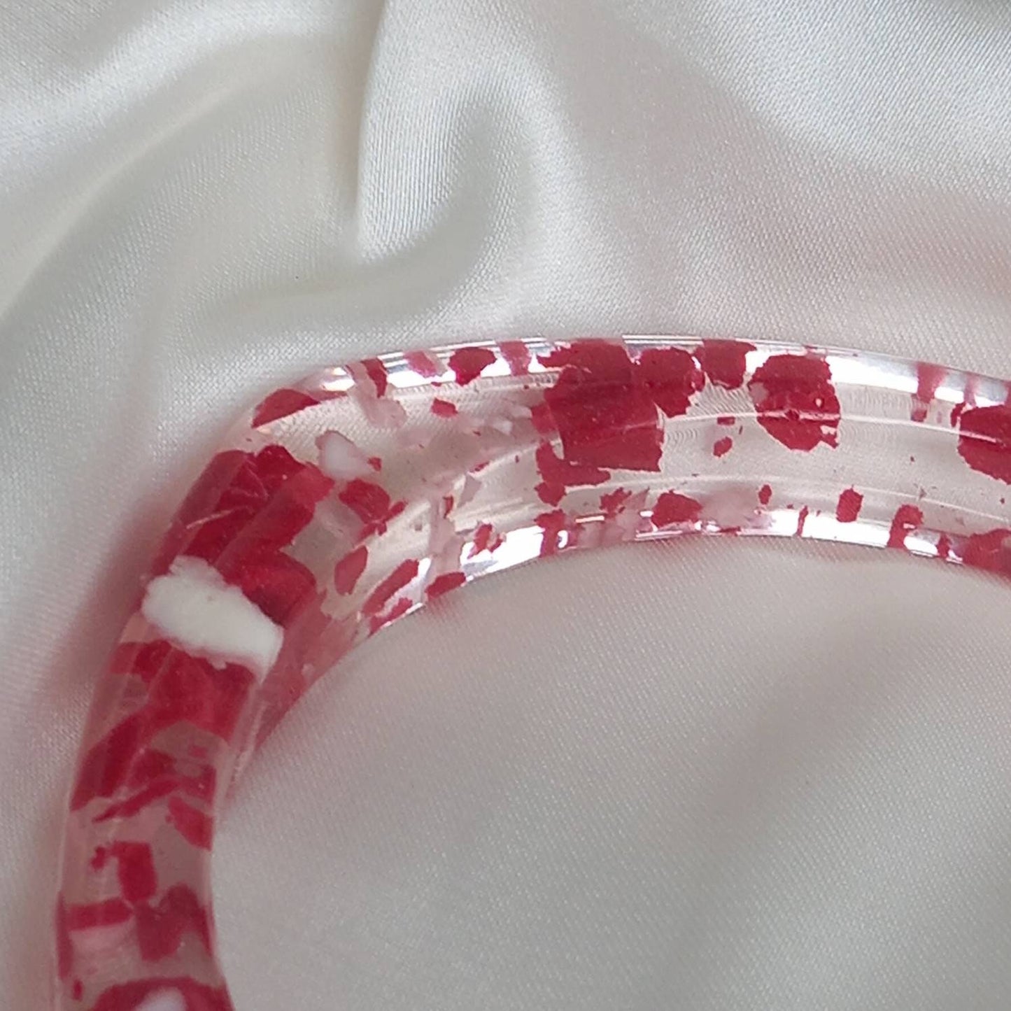 Chunky Red Clear Resin Bracelet - Chunky Bracelet, Resin Bracelet, Clear Bracelet, Chunky jewellery, Clear Resin Jewellery, Chunky Bangle