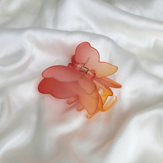 Butterfly Hair Clamp- Hair Clip, Red Hair Accessories, Red Hair Claw, Orange Funky Hair Clip, Red Hair Clips In The UK, Orange Butterflies