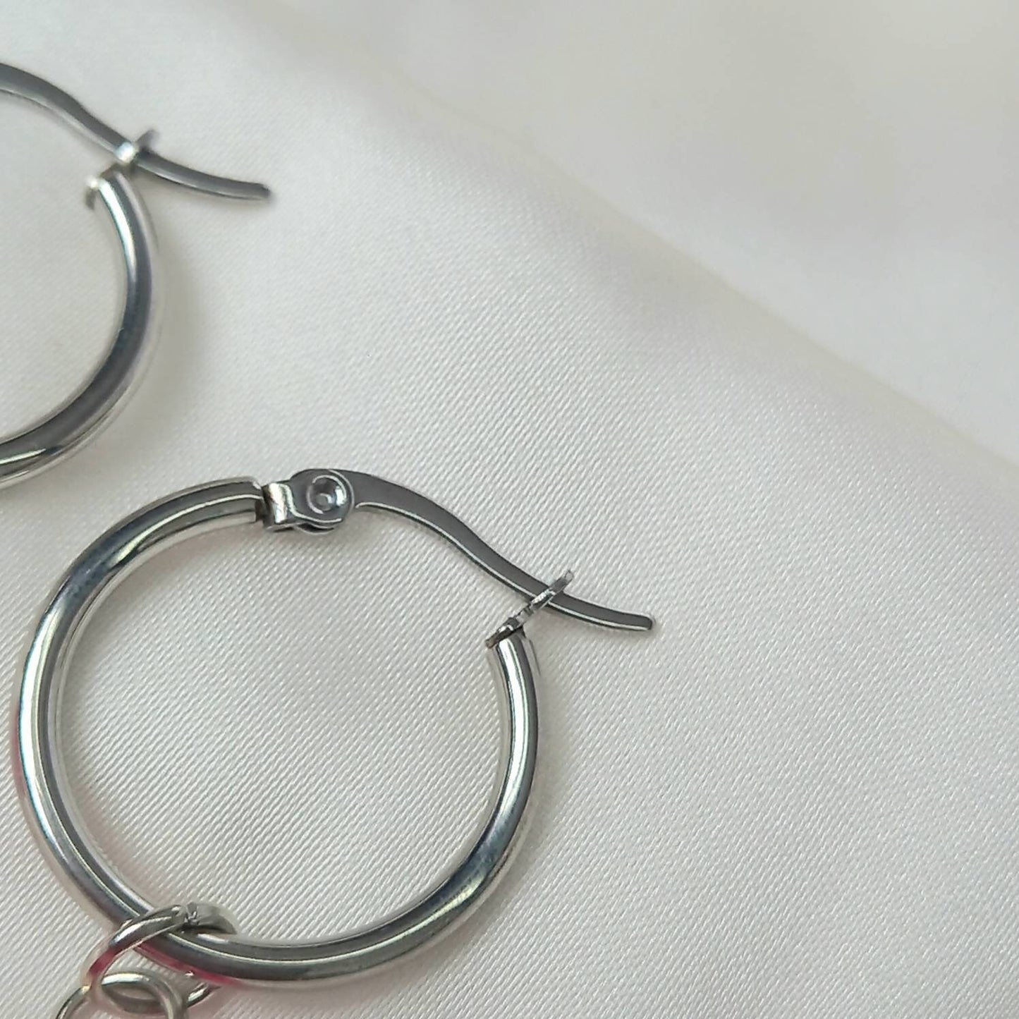 Silver & Pink Butterfly Hoop Earrings - Lightweight Hoop Earrings,Pink Butterfly Earrings,Hoop Earrings,Silver Earrings,Pink Bead Earrings