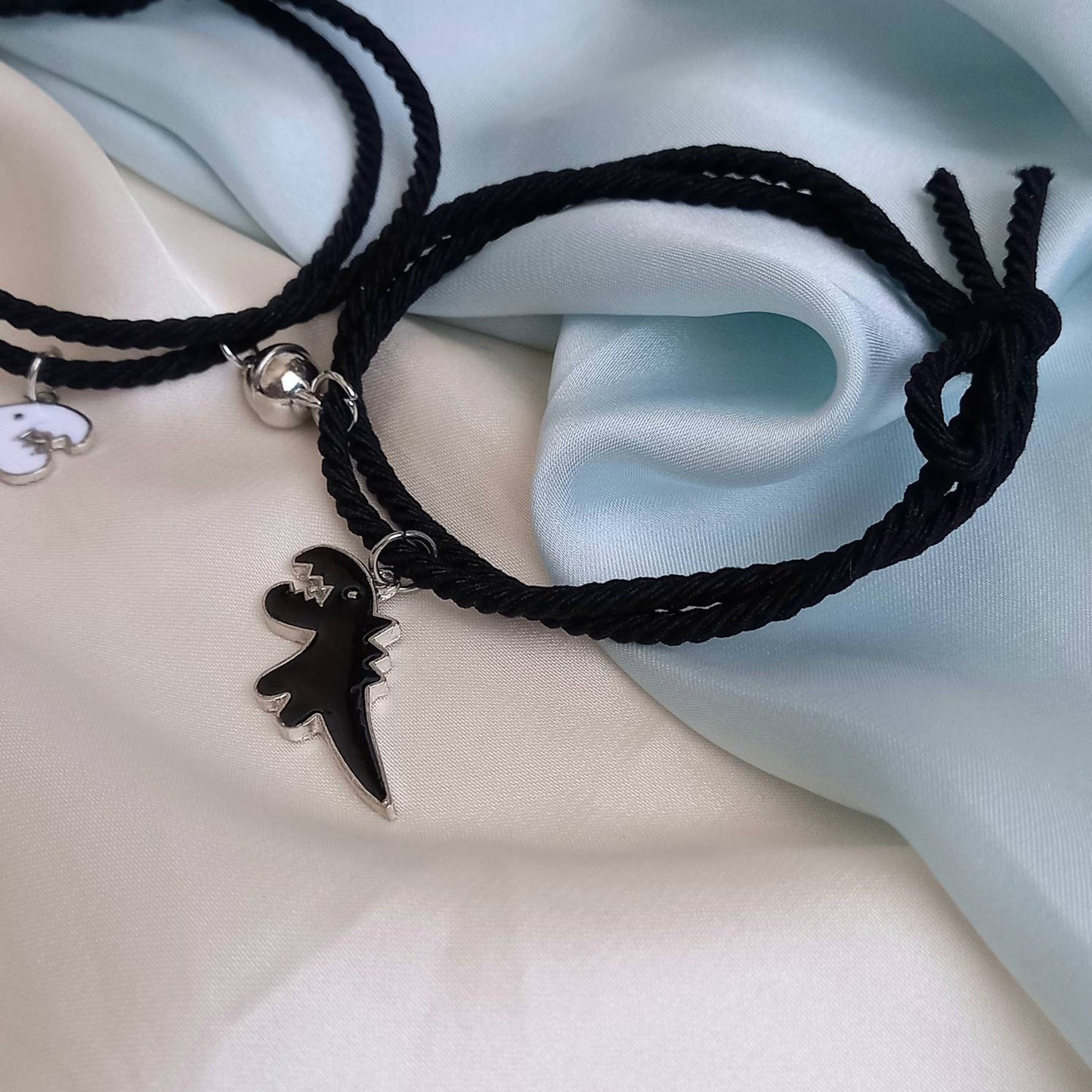 2 Magnetic Matching Dinosaur Friendship Bracelets - Dinosaur Jewellery,Friendship Gifts,Magnetic Friendship Bracelets,Magnetic Bracelets