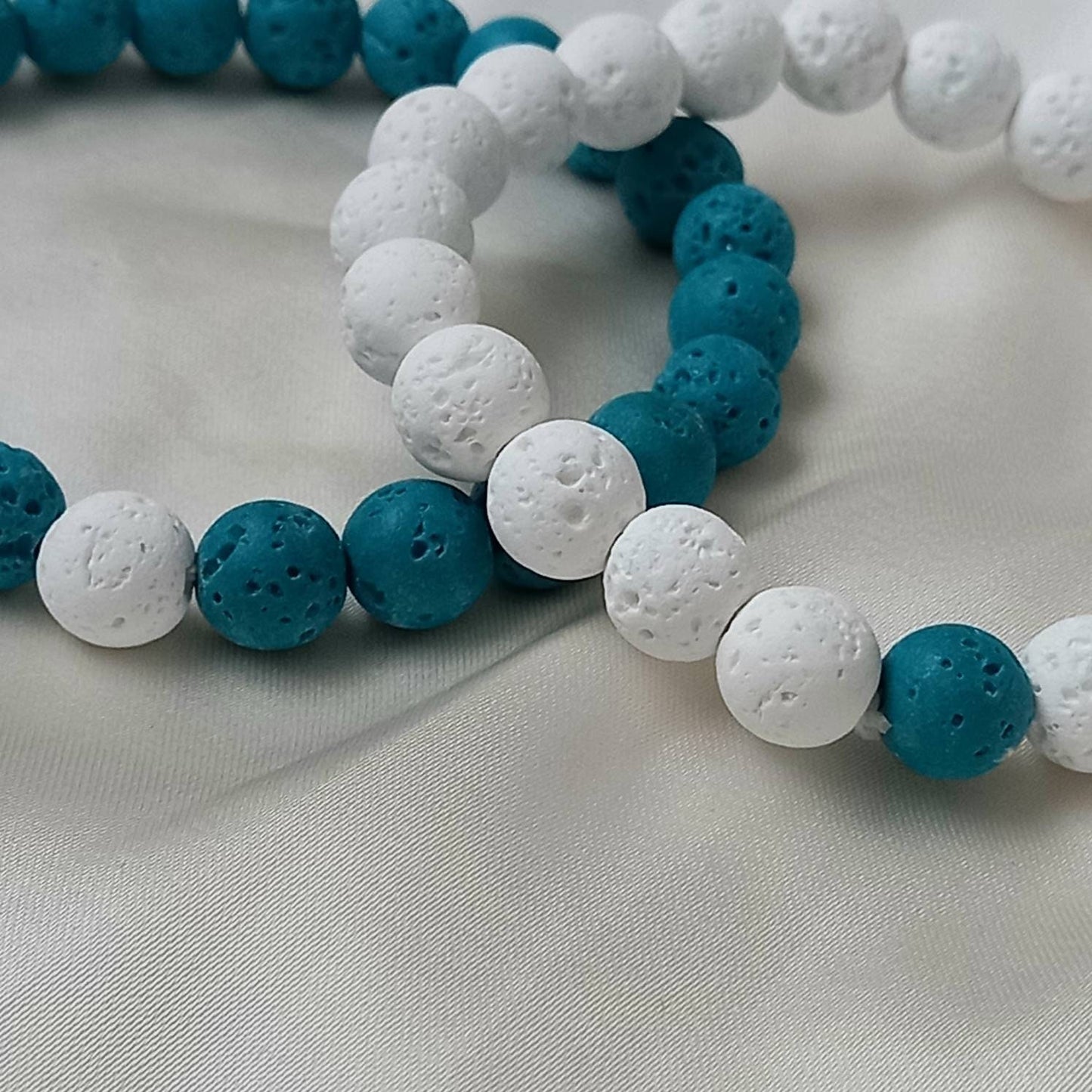 2 Matching Friendship Bead Bracelets - Bead Jewellery, Friendship Accessories, Bead Bracelets, Cute Bracelet, Blue & White Jewellery