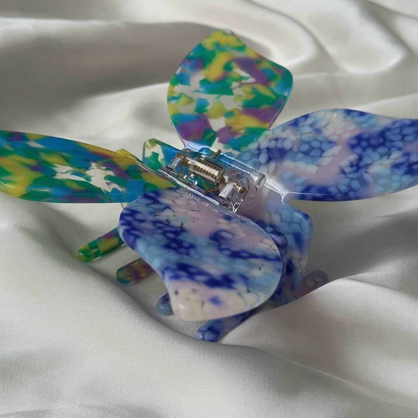 Colourful Butterfly Hair Clamp- Hair Clip, Blue Hair Accessories, Yellow Hair Claw, Funky Hair Clip, Blue Hair Clips In The UK, Butterflies