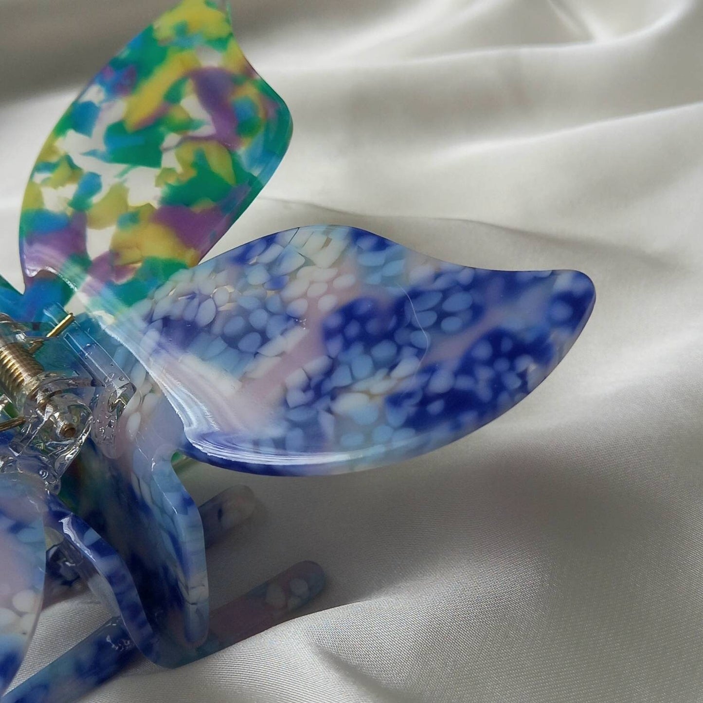 Colourful Butterfly Hair Clamp- Hair Clip, Blue Hair Accessories, Yellow Hair Claw, Funky Hair Clip, Blue Hair Clips In The UK, Butterflies