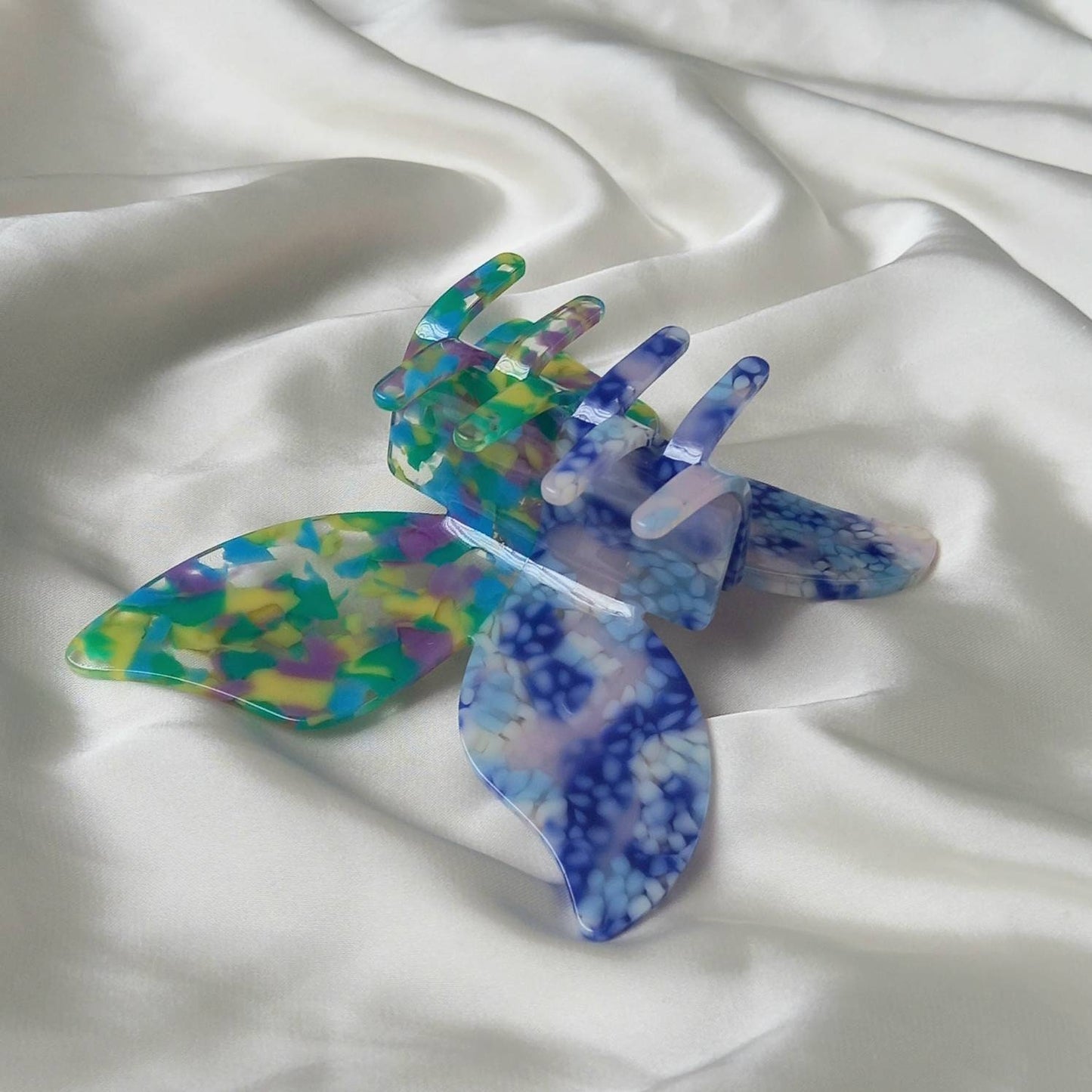 Colourful Butterfly Hair Clamp- Hair Clip, Blue Hair Accessories, Yellow Hair Claw, Funky Hair Clip, Blue Hair Clips In The UK, Butterflies
