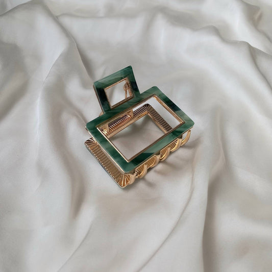 Small Green Hair Clamp- Hair Clip, Green Hair Accessories, Green Hair Claw, Minimalistic Hair Clips, Funky Hair Clip, Hair Clips In The UK