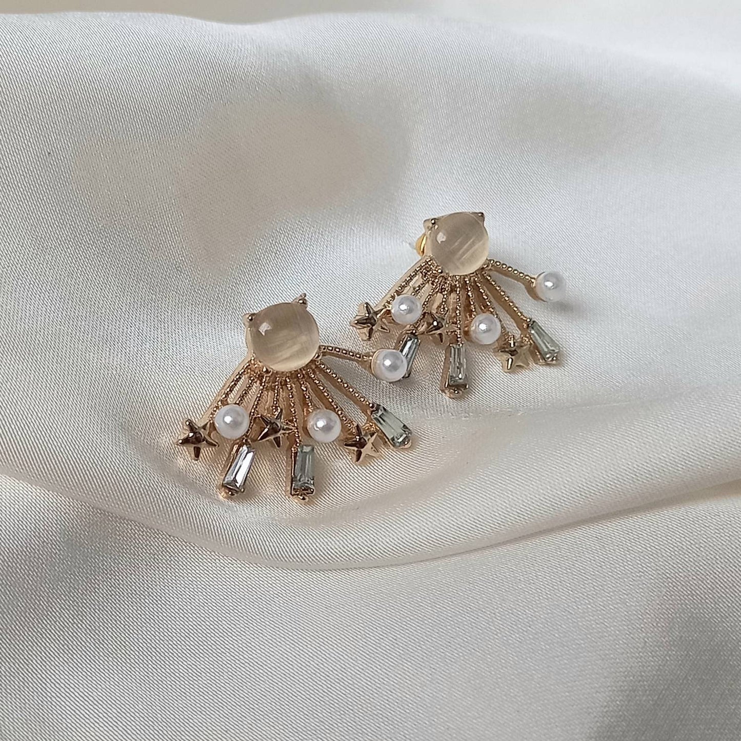 Gold Stud Drop Earrings - Pearl Earrings, Star Earrings, Small Earrings, Small Drop Earrings, Small Studs,Gold Jewellery,Earrings In The UK