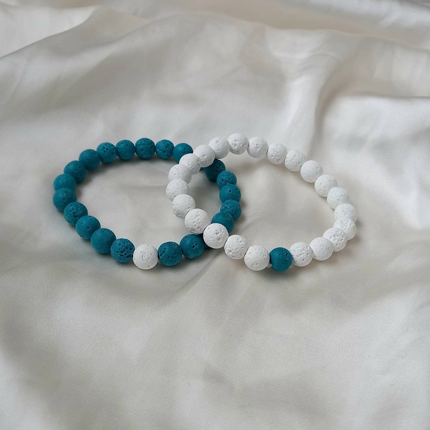 2 Matching Friendship Bead Bracelets - Bead Jewellery, Friendship Accessories, Bead Bracelets, Cute Bracelet, Blue & White Jewellery