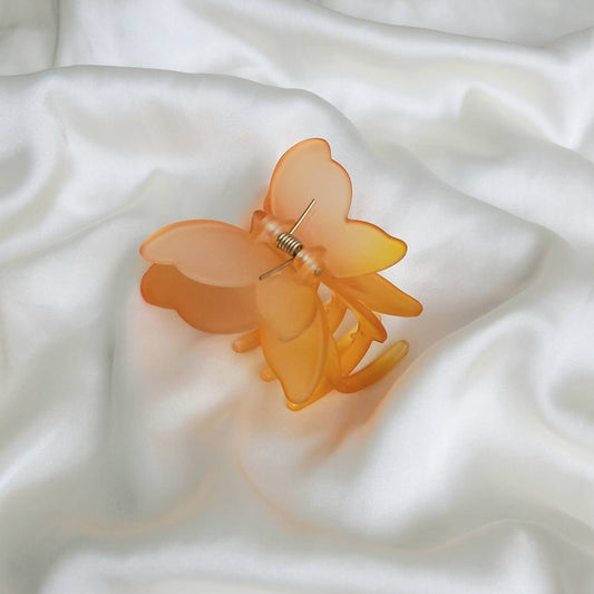 Butterfly Hair Clamp- Hair Clip, Orange Hair Claw, Orange Funky Hair Clip, Orange Hair Clips In The UK, Orange Butterfly Hair Clamp