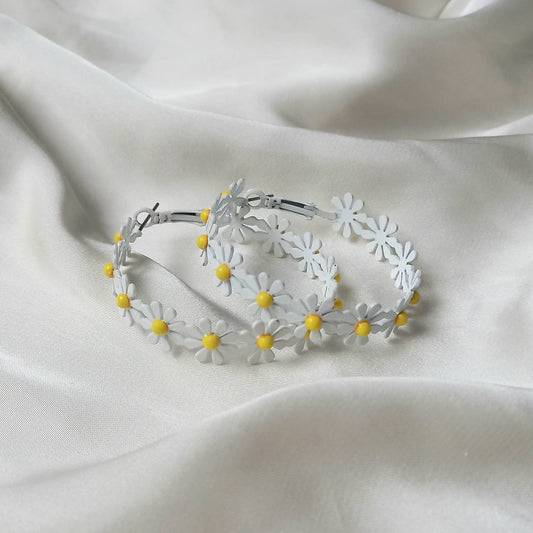 Daisy Hoop Earrings - Lightweight Hoop EarringsFlower Earrings,Hoop Earrings,Cute Earrings,Daisy Earrings,Flower Jewellery In The UK