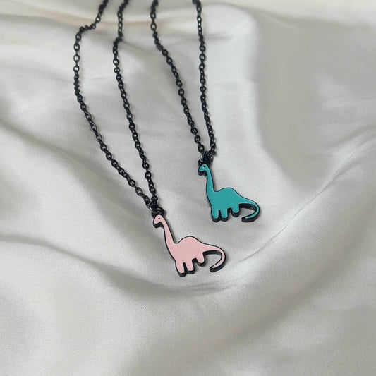 2 Piece Dinosaur Friendship Necklace Set - Bestie Necklace,Matching Necklaces,2 Best Friends Necklace,Novelty Friendship Necklace Set,Gift