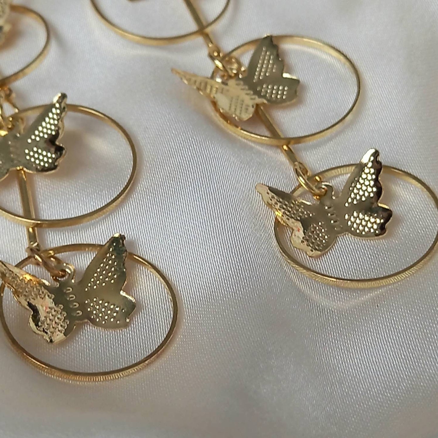Gold Butterfly Drop Earrings - Lightweight Drop Earrings, Butterfly Earrings, Cute Earrings,Gold Earrings In The UK,Gold Butterfly Jewellery