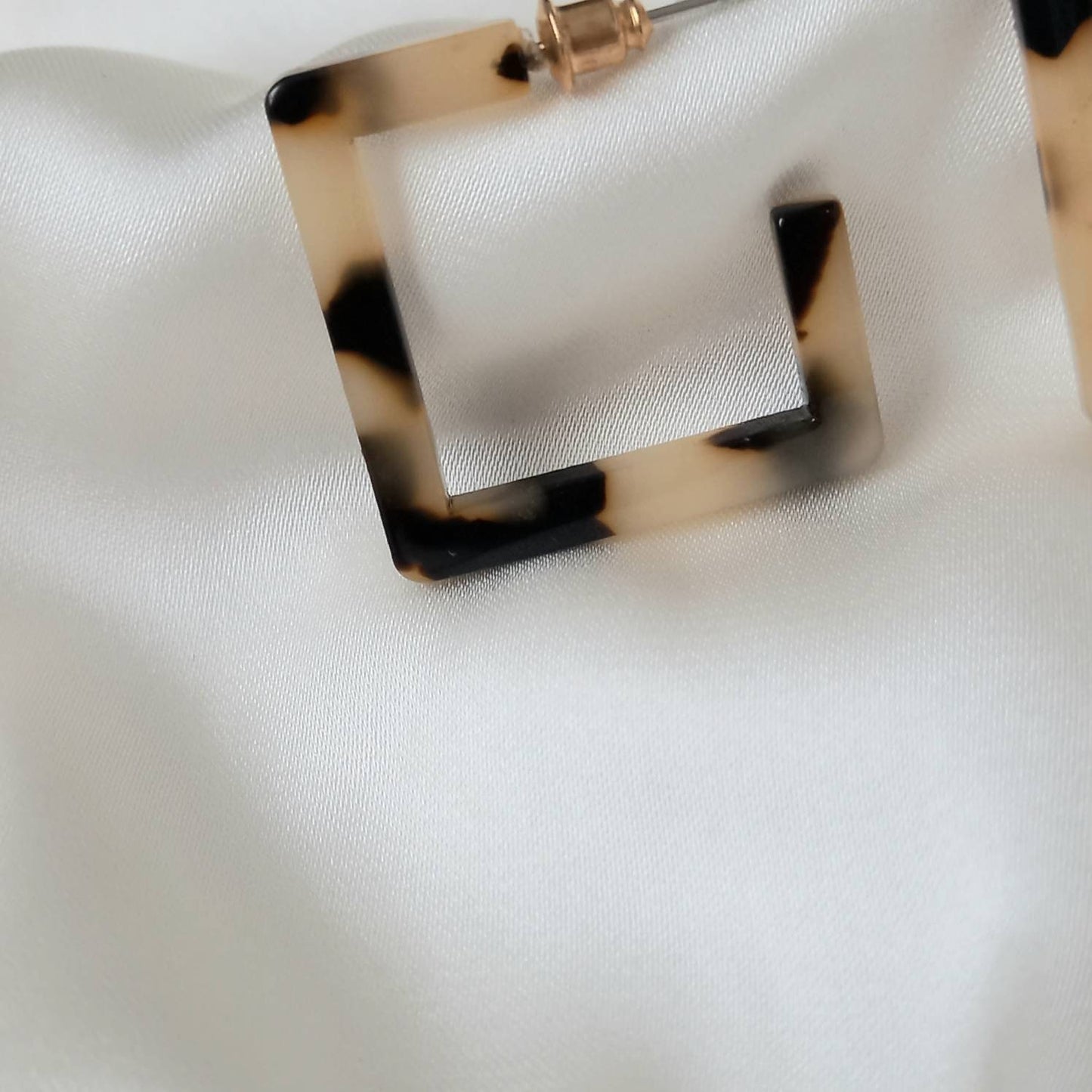 Resin Square Hoop Earrings -  Leopard Print Hoop, Everyday, Lightweight, Abstract Earrings, Unique Earrings,Gold Jewellery,Gold Earrings