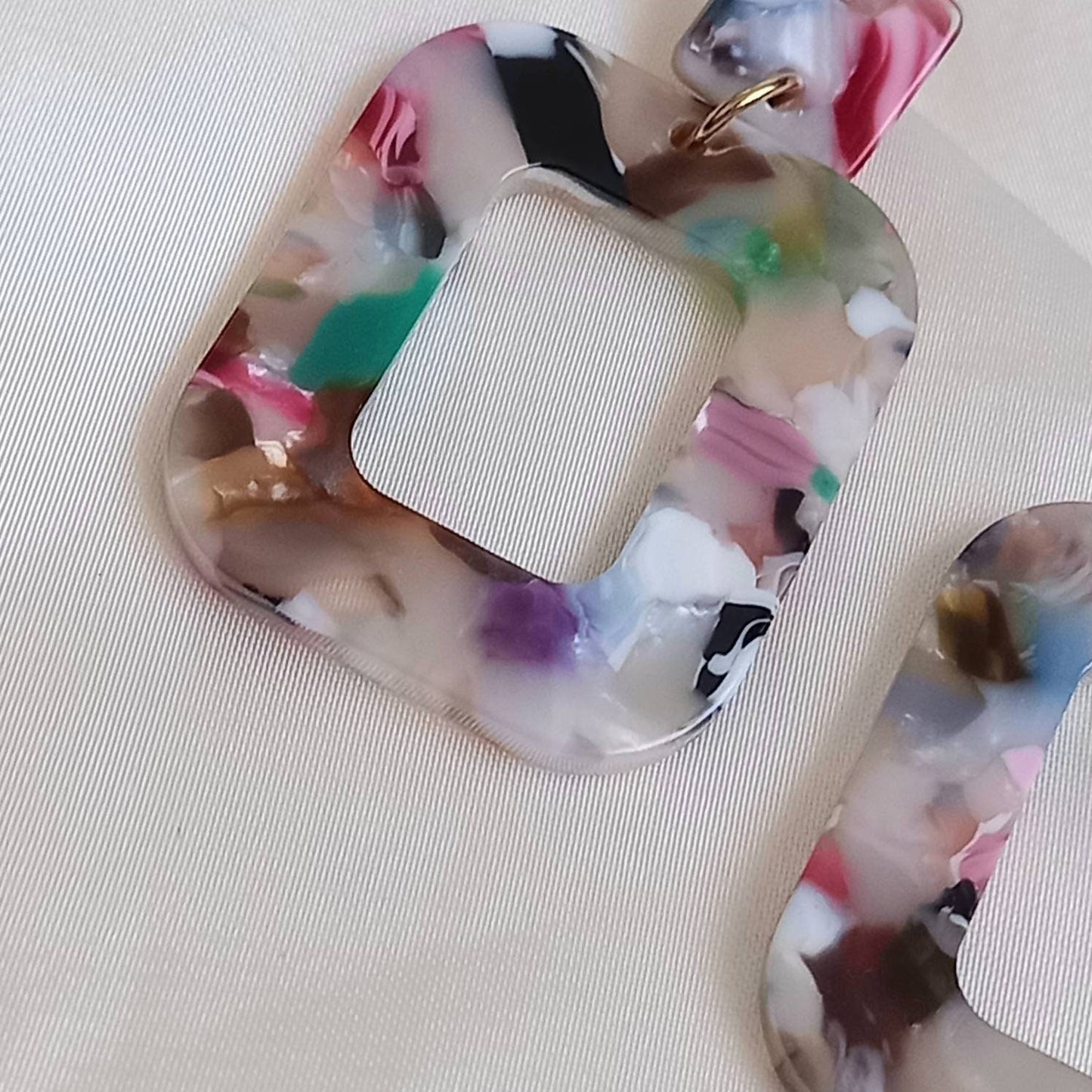 Multicoloured Resin Drop Earrings -   Resin Jewellery,Colourful Earrings,Resin Earrings In The UK,Jewellery In The UK,Oval Earrings,Speckled