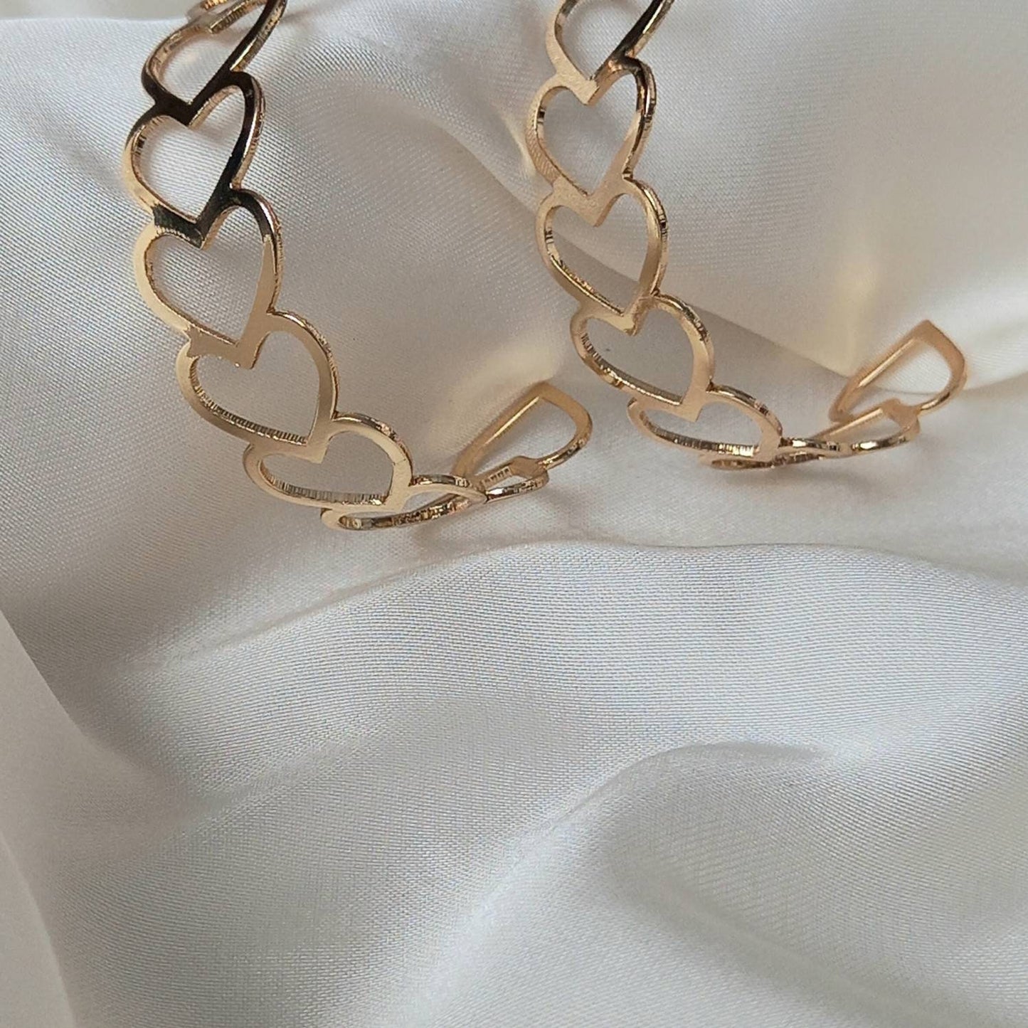 Gold Heart Hoop Earrings - Lightweight Hoop Earrings, Heart Earrings, Hoop Earrings, Cute Earrings,Gold Earrings In The UK, Gold Jewellery