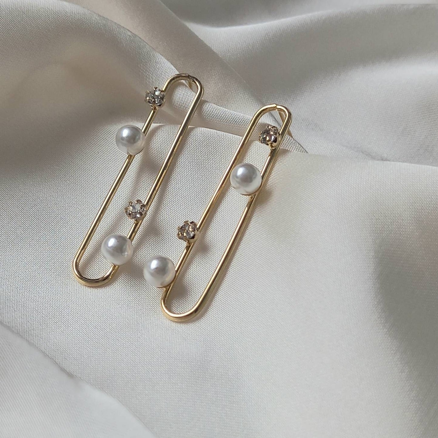 Gold & Pearl Drop Earrings - Pearl Earrings,Gold Earrings,Long Drop Earrings,Thin Drop Earrings,Gold Jewellery, Gold Earrings In The UK