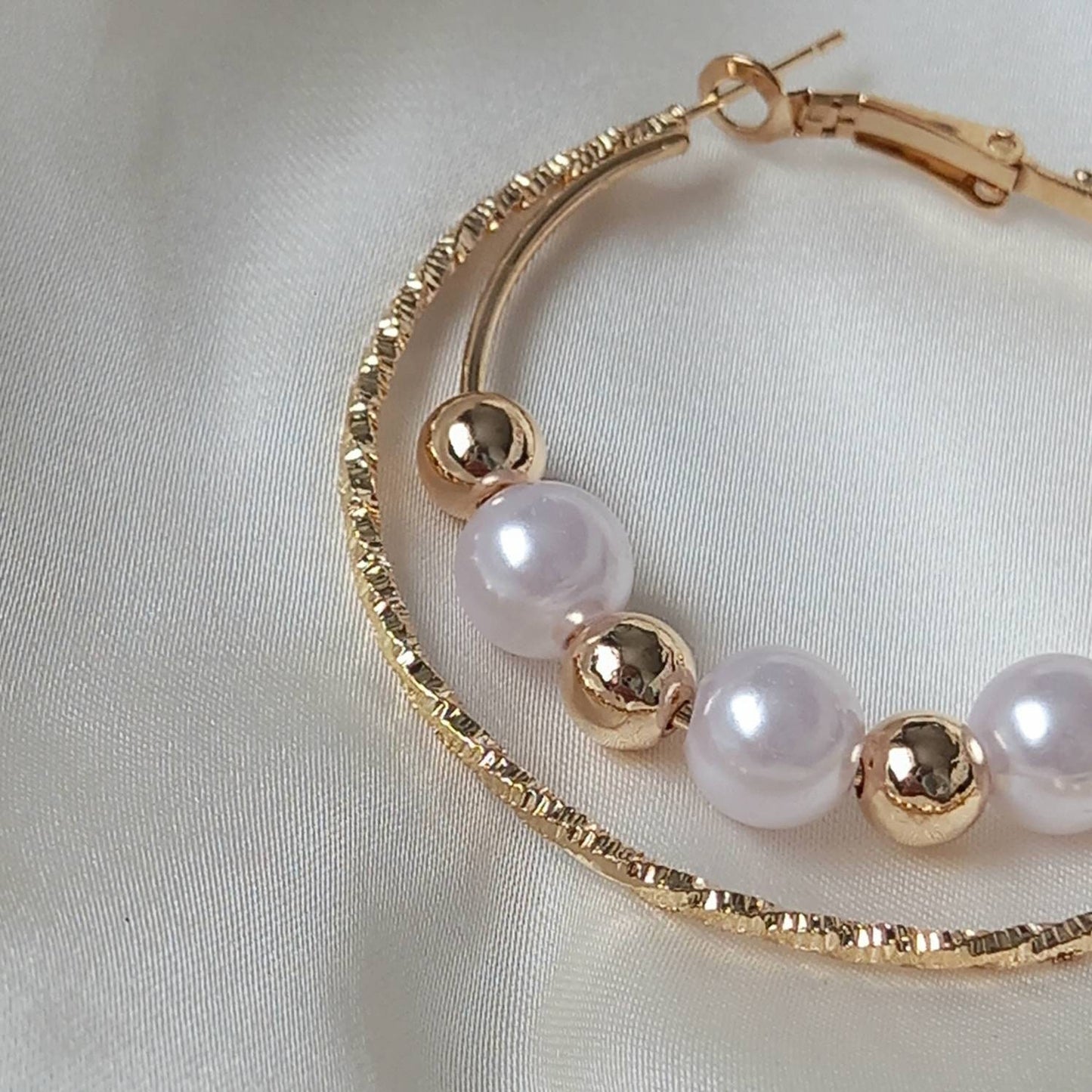 Faux Pearl Hoop Earrings - Pearl Jewellery, Pearl Earrings, Gold Bead Earrings, Hoop Earrings In The UK, Cute Earrings, Pearl Jewellery