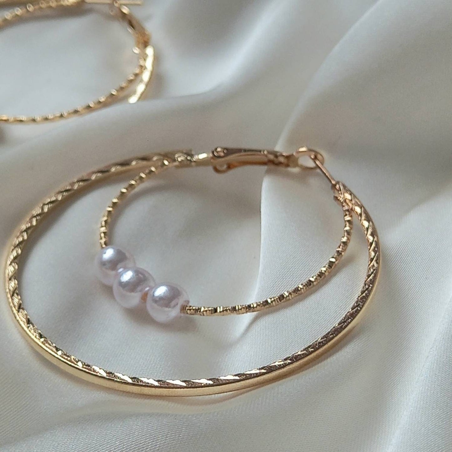 Faux Pearl Hoop Earrings - Pearl Jewellery, Pearl Earrings, Gold Bead Earrings, Hoop Earrings In The UK, Cute Earrings, Pearl Jewellery