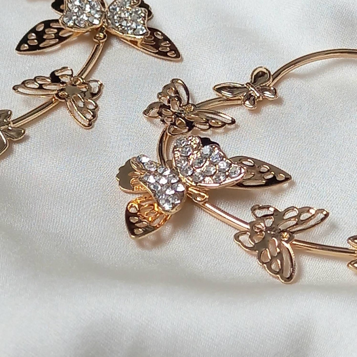 Gold Butterfly Heart Hoop Earrings - Lightweight Earrings,Butterfly Earrings,Hoop Earrings,Cute Earrings,Gold Earrings,Gold Jewellery