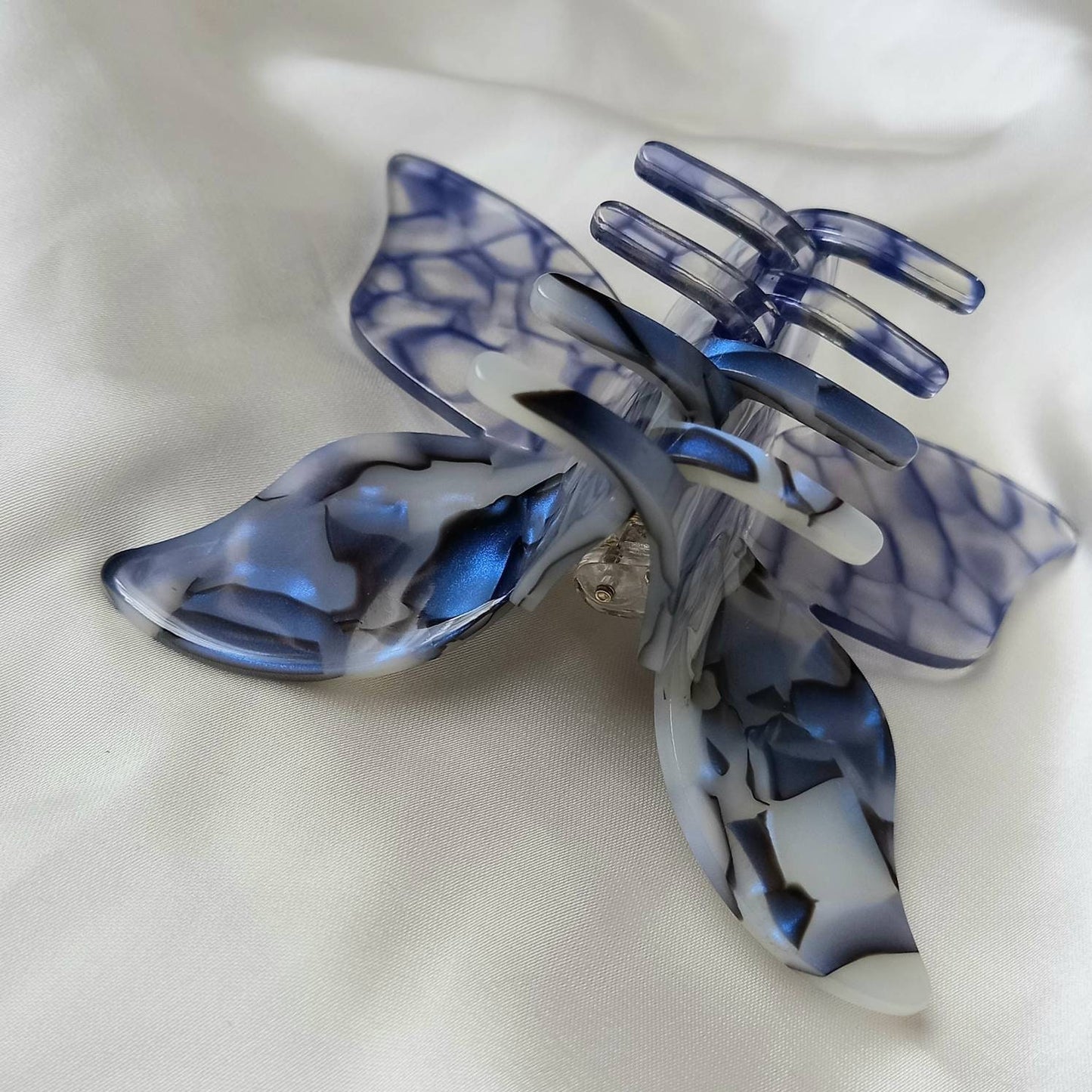 Large Butterfly Hair Clamp- Hair Clip, Blue Hair Accessories, Black Hair Claw, Funky Hair Clip, Blue Hair Clips In The UK, Butterflies