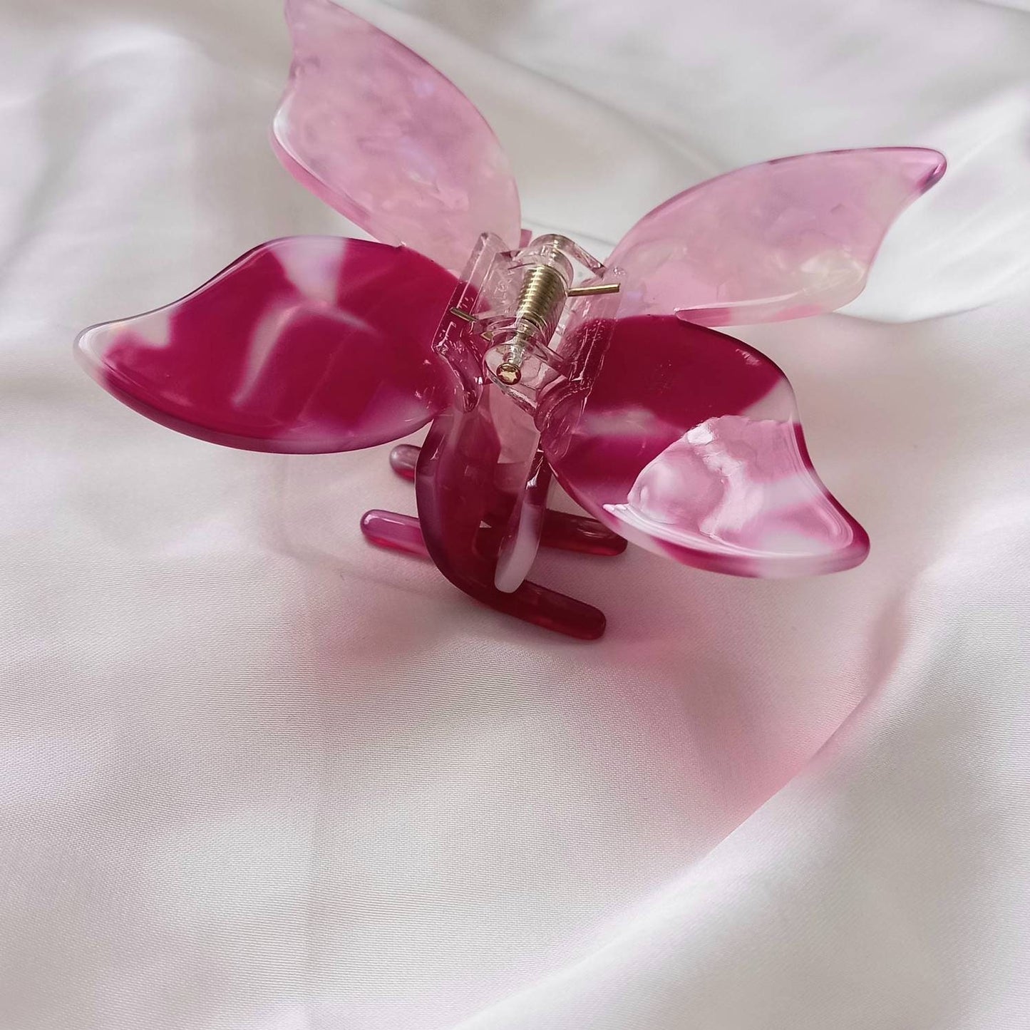 Large Butterfly Hair Clamp- Hair Clip, Pink Hair Accessories, Pink Hair Claw, Funky Hair Clip, Pink Hair Clips In The UK, Butterflies