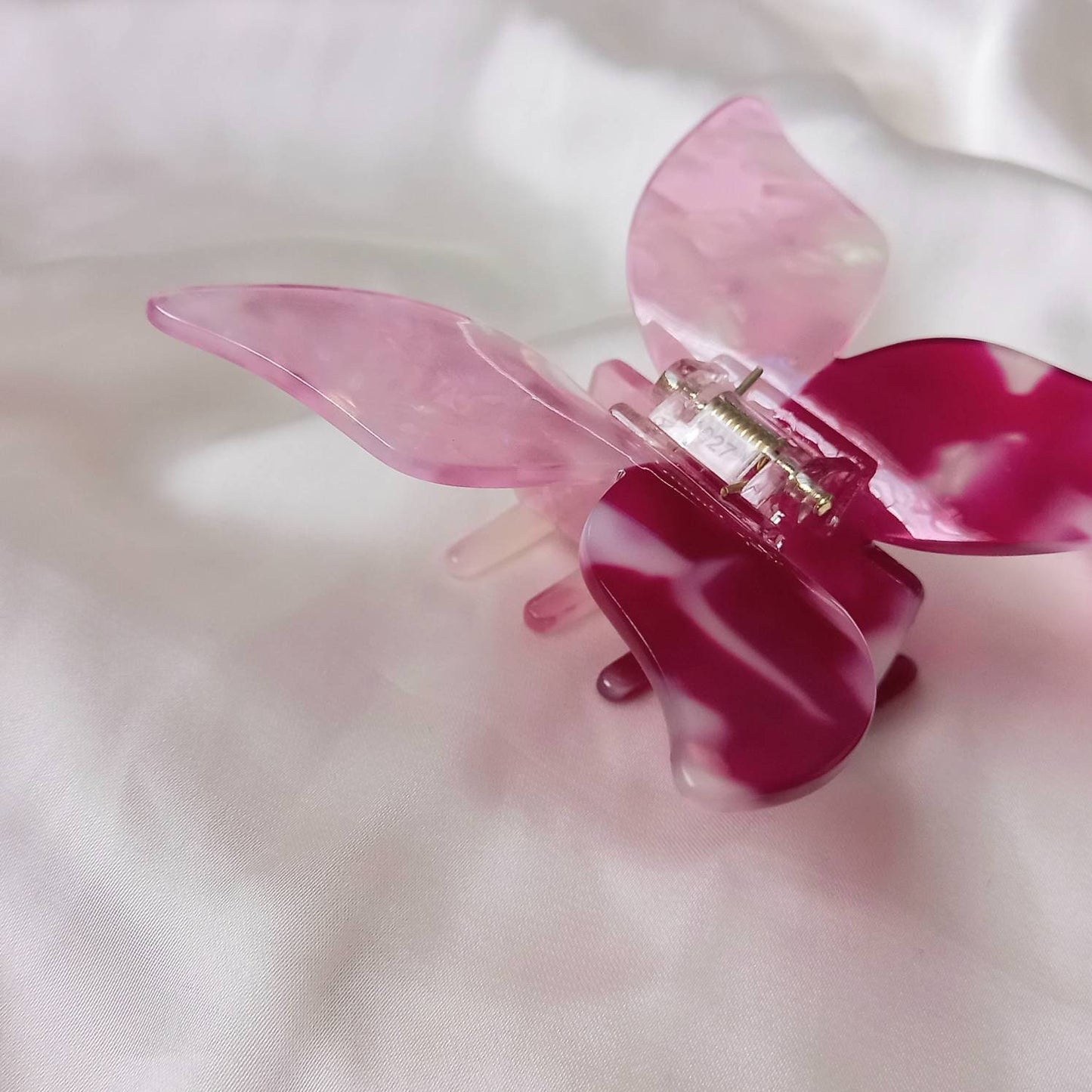Large Butterfly Hair Clamp- Hair Clip, Pink Hair Accessories, Pink Hair Claw, Funky Hair Clip, Pink Hair Clips In The UK, Butterflies
