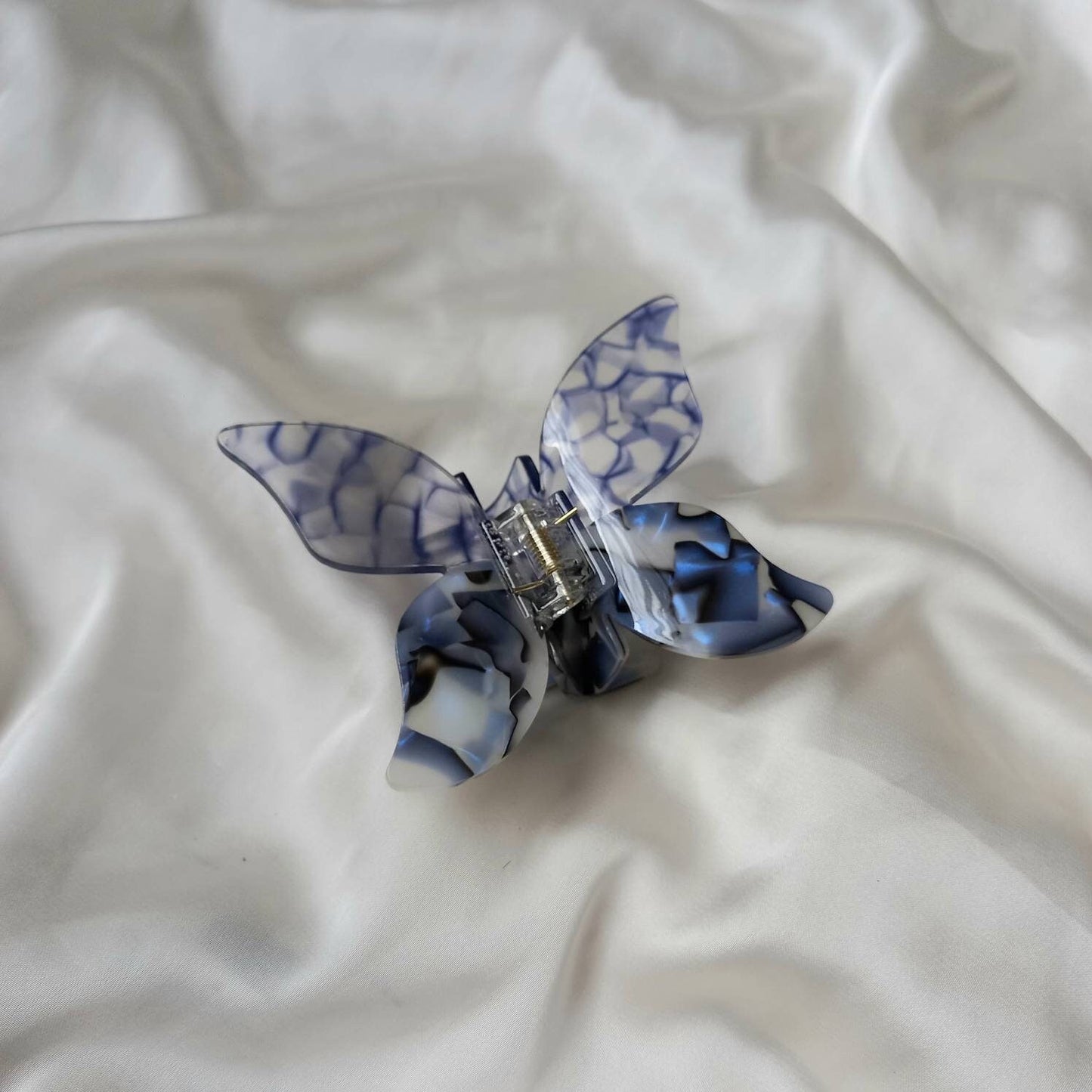 Large Butterfly Hair Clamp- Hair Clip, Blue Hair Accessories, Black Hair Claw, Funky Hair Clip, Blue Hair Clips In The UK, Butterflies