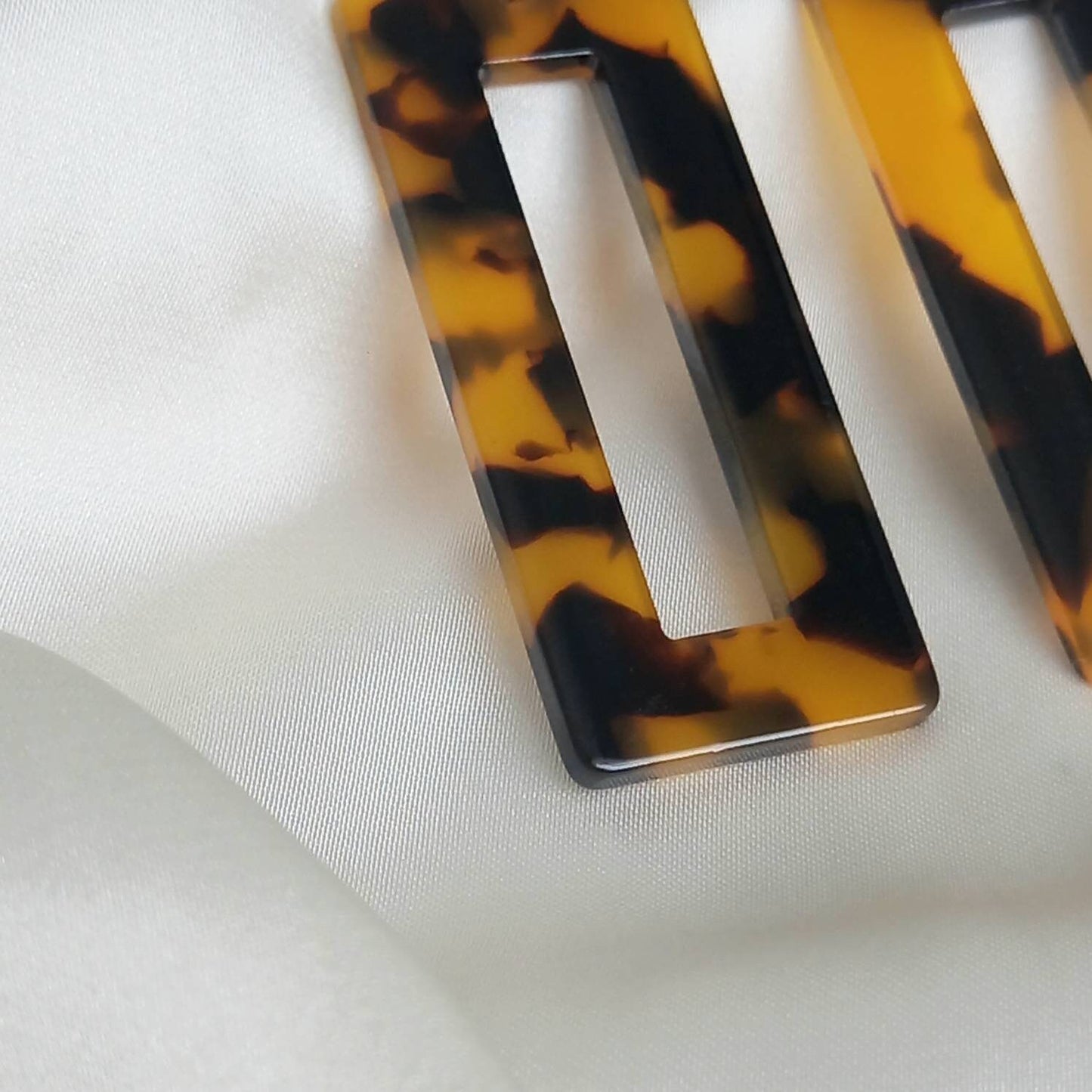 Tortoiseshell Drop Earrings - Lightweight Earrings, Resin Earrings, Everyday Earrings, Orange Earrings,Brown Earrings, Rectangle Earrings