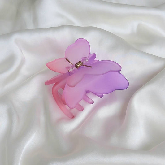 Butterfly Hair Clamp- Hair Clip, Pink Hair Accessories, Pink Hair Claw, Purple Funky Hair Clip, Purple Hair Clips In The UK, Butterflies