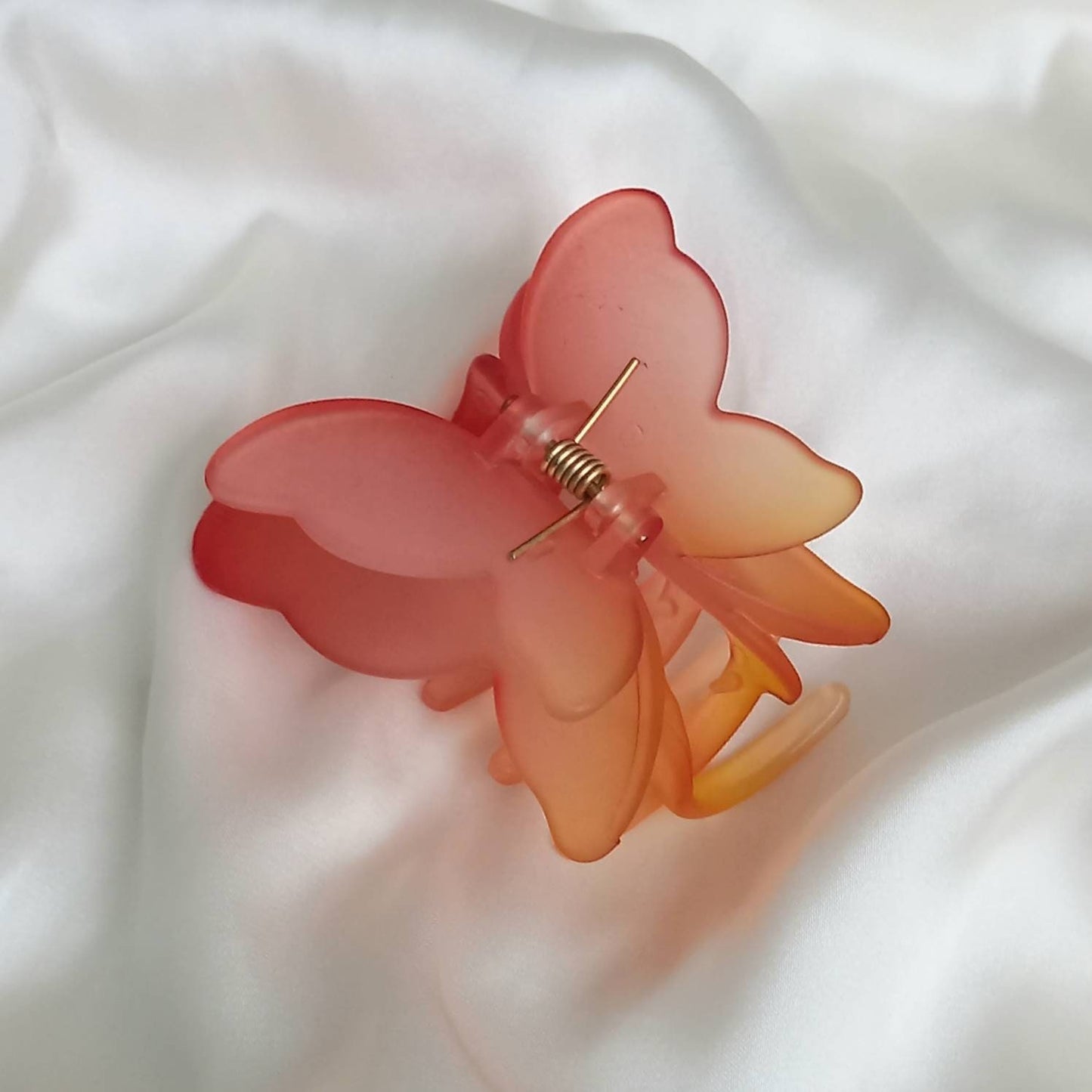 Butterfly Hair Clamp- Hair Clip, Red Hair Accessories, Red Hair Claw, Orange Funky Hair Clip, Red Hair Clips In The UK, Orange Butterflies