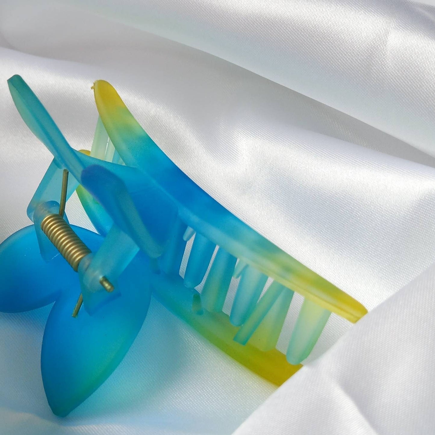 Butterfly Hair Clamp- Hair Clip, Blue Hair Accessories, Yellow Hair Claw, Funky Hair Clip, Blue Hair Clips In The UK, Butterflies