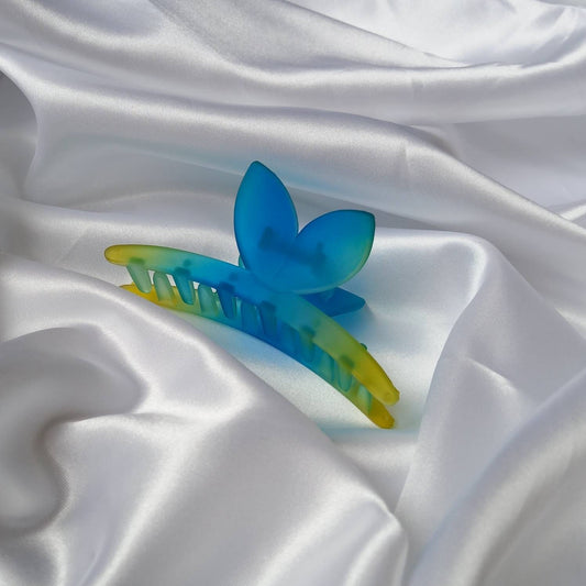 Butterfly Hair Clamp- Hair Clip, Blue Hair Accessories, Yellow Hair Claw, Funky Hair Clip, Blue Hair Clips In The UK, Butterflies