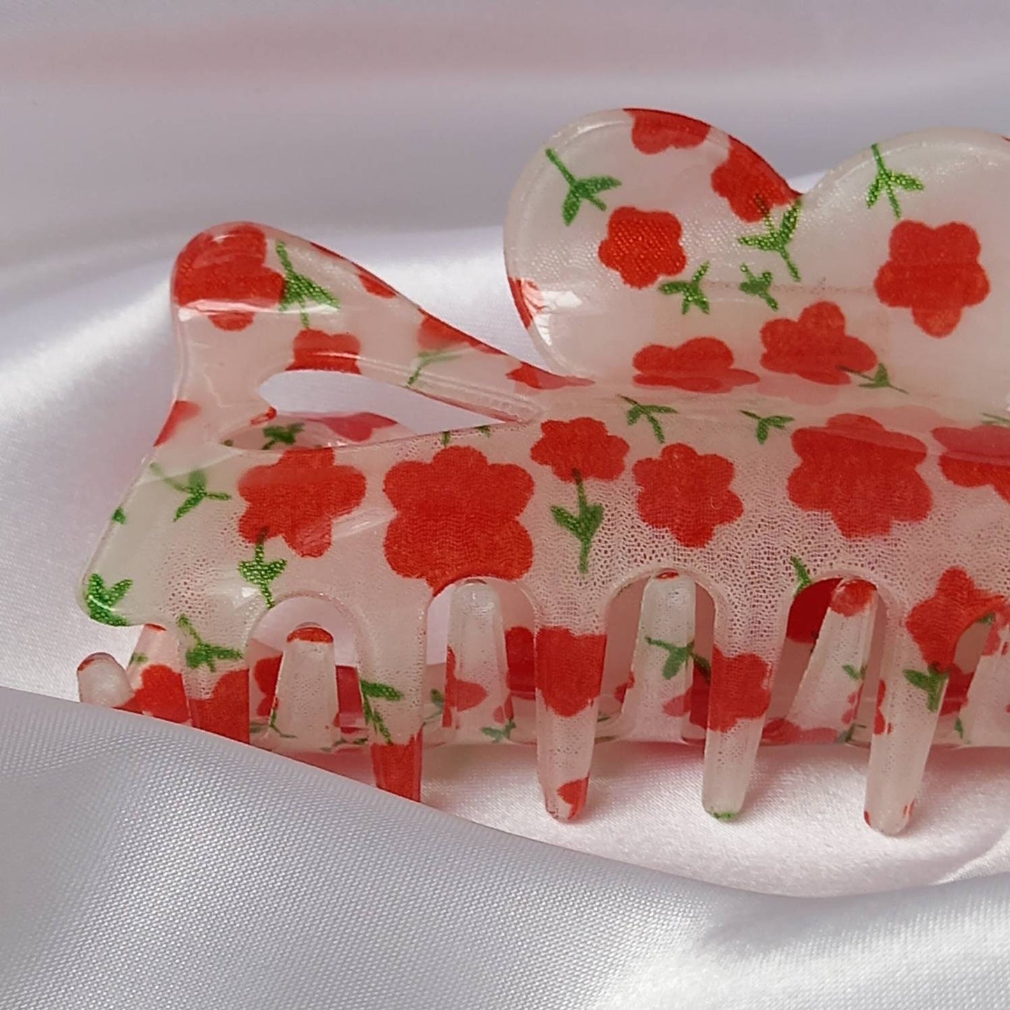 Large Red Flower Hair Claw- Red Hair Clip,Red Hair Accessories,Red Hair Claw,Flower Hair Clips,Funky Hair Clip,Red Hair Clips In The UK