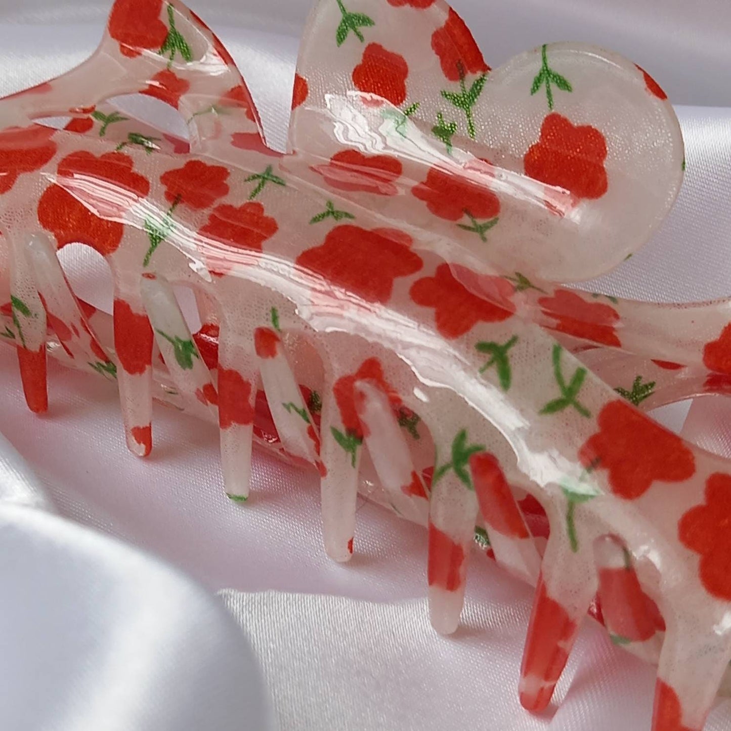 Large Red Flower Hair Claw- Red Hair Clip,Red Hair Accessories,Red Hair Claw,Flower Hair Clips,Funky Hair Clip,Red Hair Clips In The UK