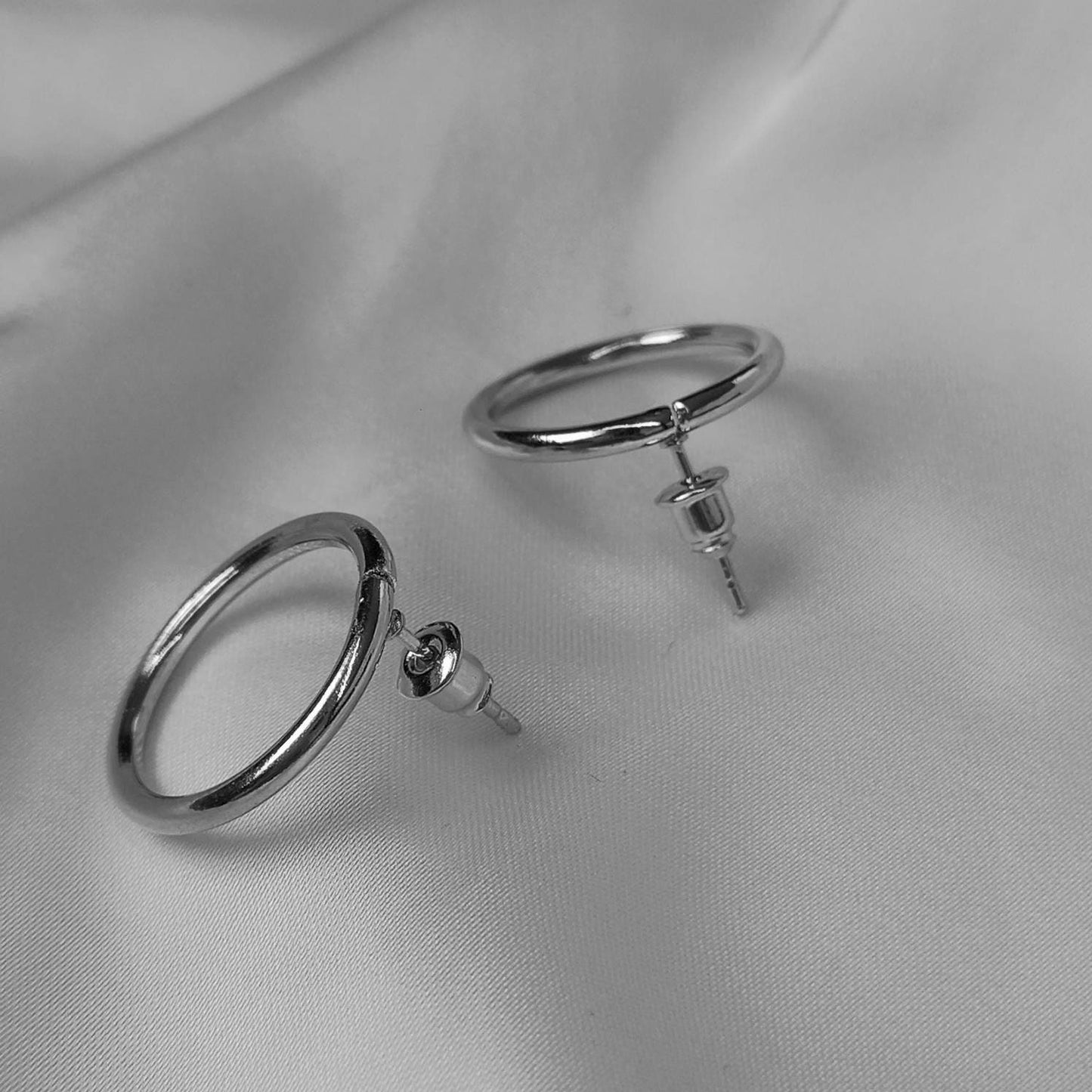 Silver Plated Circle Drop Earrings -  Abstract Earrings, Unique Earrings, Silver Accessories, Silver Jewellery, Silver Earrings In The UK