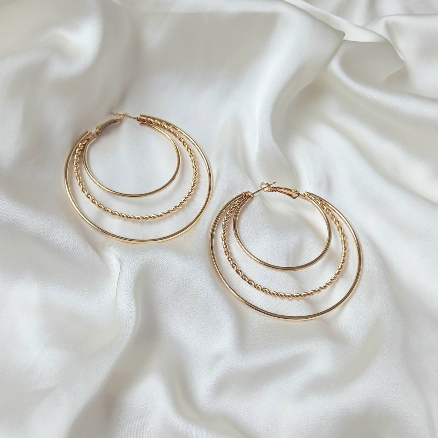 Gold Hoop Earrings - Gold Earrings,Gold Hoop Earrings In The UK,Gold Jewellery In The UK,Large Hoop Earrings,Large Hoops In The UK