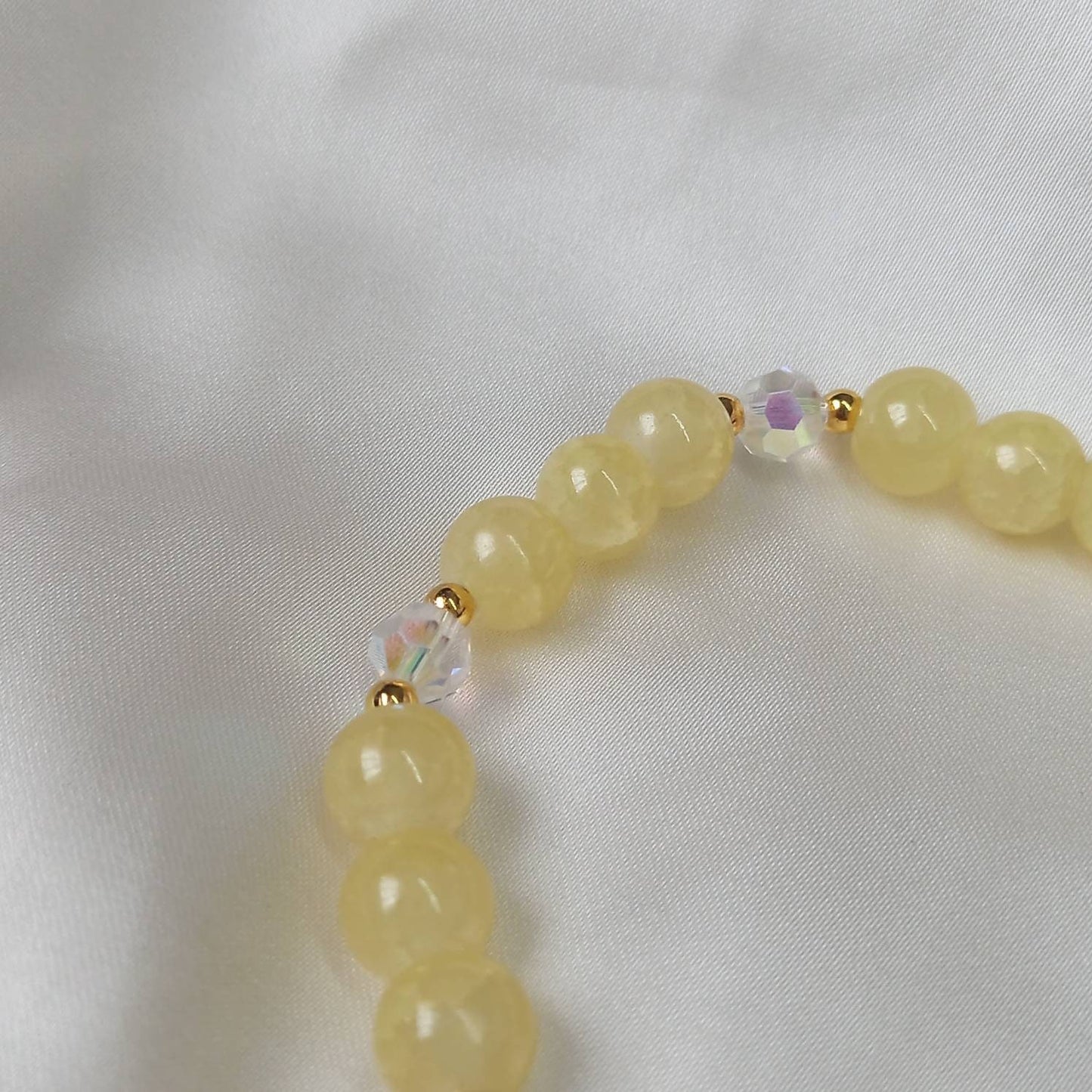 Yellow Retro Heart Bead Charm Bracelet - Bead Jewellery,Yellow Bracelets In The UK,Charm Bracelet,Yellow Bead Bracelets,Yellow Jewelley