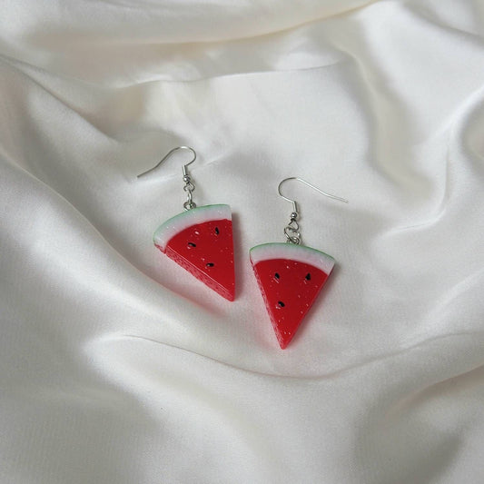 Watermelon Drop Earrings - Watermelon Earrings,Novelty Earrings,Red Earrings In The UK,Funky Earrings,Unique Earrings,Jewellery In The UK