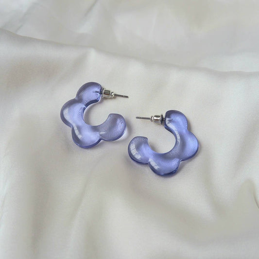 Blue Flower Drop Earrings - Blue Flower Earrings In The UK,Flower Jewlellery In The UK,Retro Earrings,70's Earrings,Blue Earrings, Floral