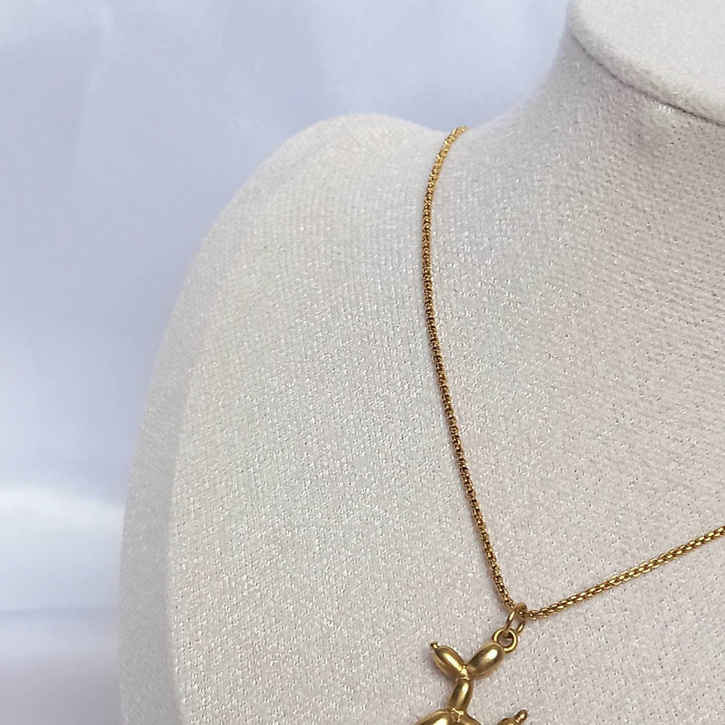 Gold Balloon Dog Chain Necklace - Gold Necklaces In The UK, Gold Dog Necklace, Dog Jewellery In The UK, Dog Lover Gift, Dog Lover Jewellery